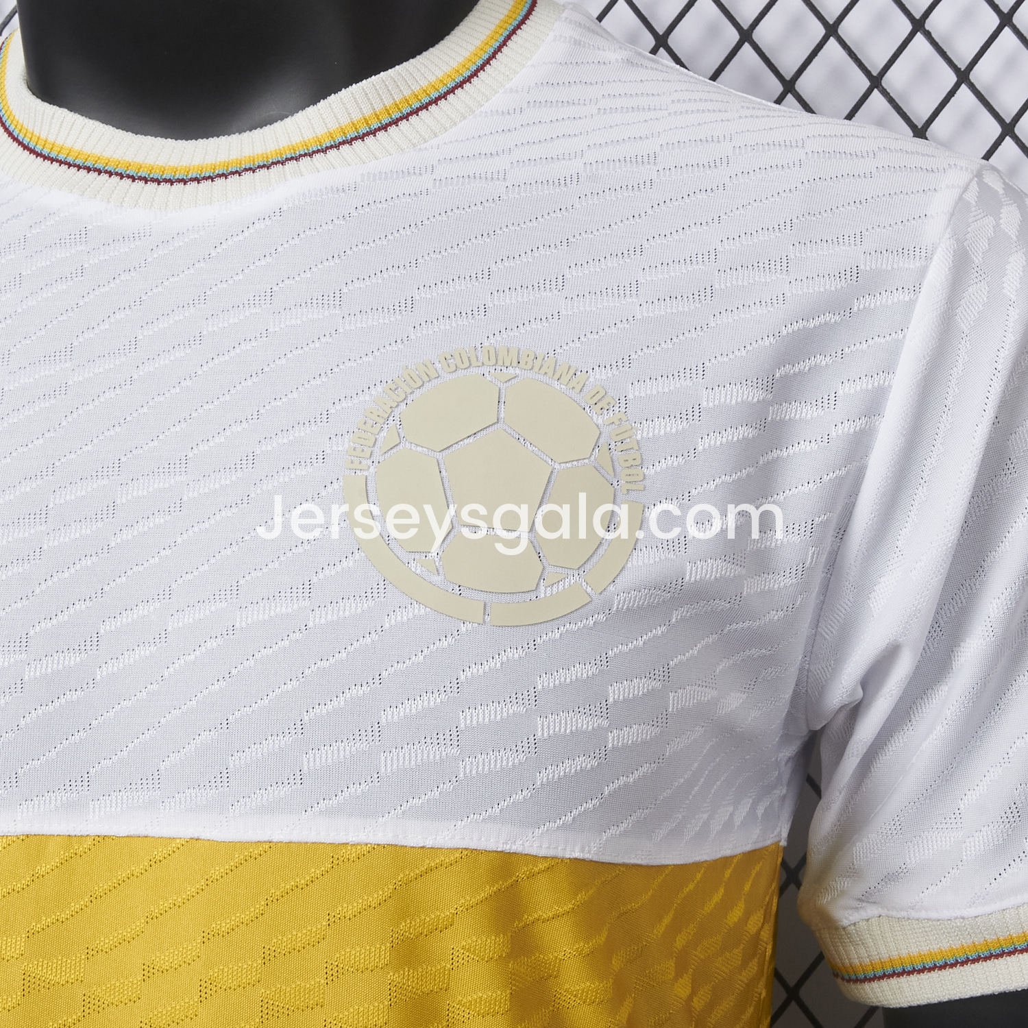 Colombia 2024 100th Anniversary Jersey with Jacquard Fabric - Player Version - SOCCERDEALSHOP