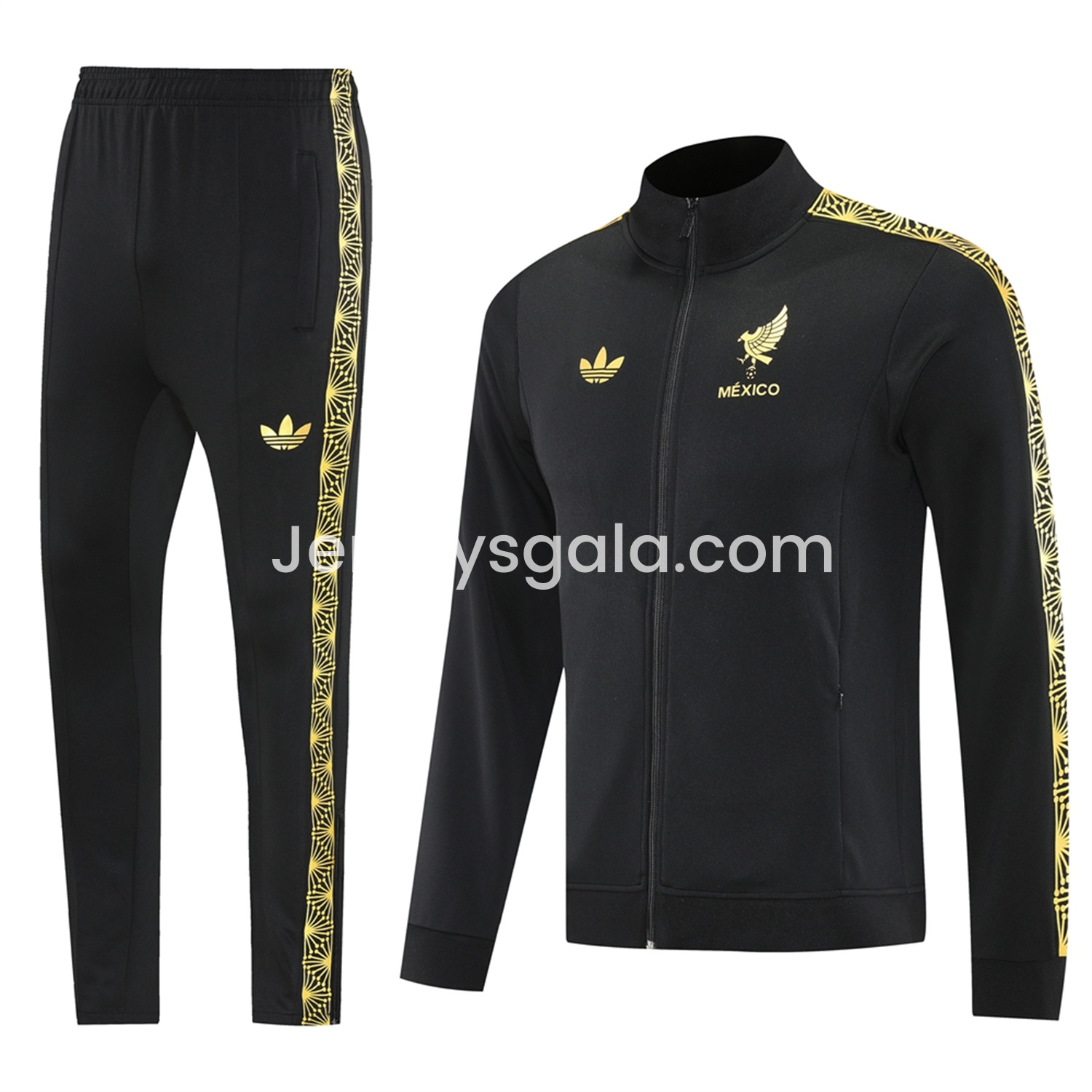 Mexico 2025 Gold Cup Jacket Training Tracksuit - Black Top & Pants - SOCCERDEALSHOP