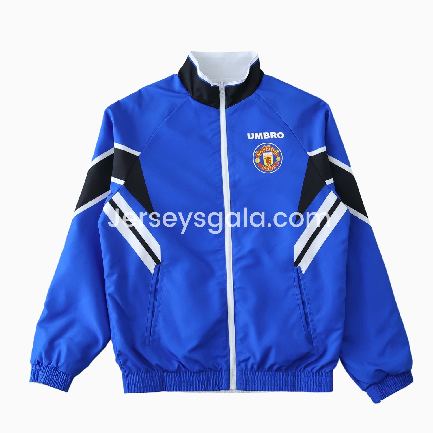 Retro Manchester United 1996 Double Sided Reversible Windbreaker - Blue & Green - SOCCERDEALSHOP