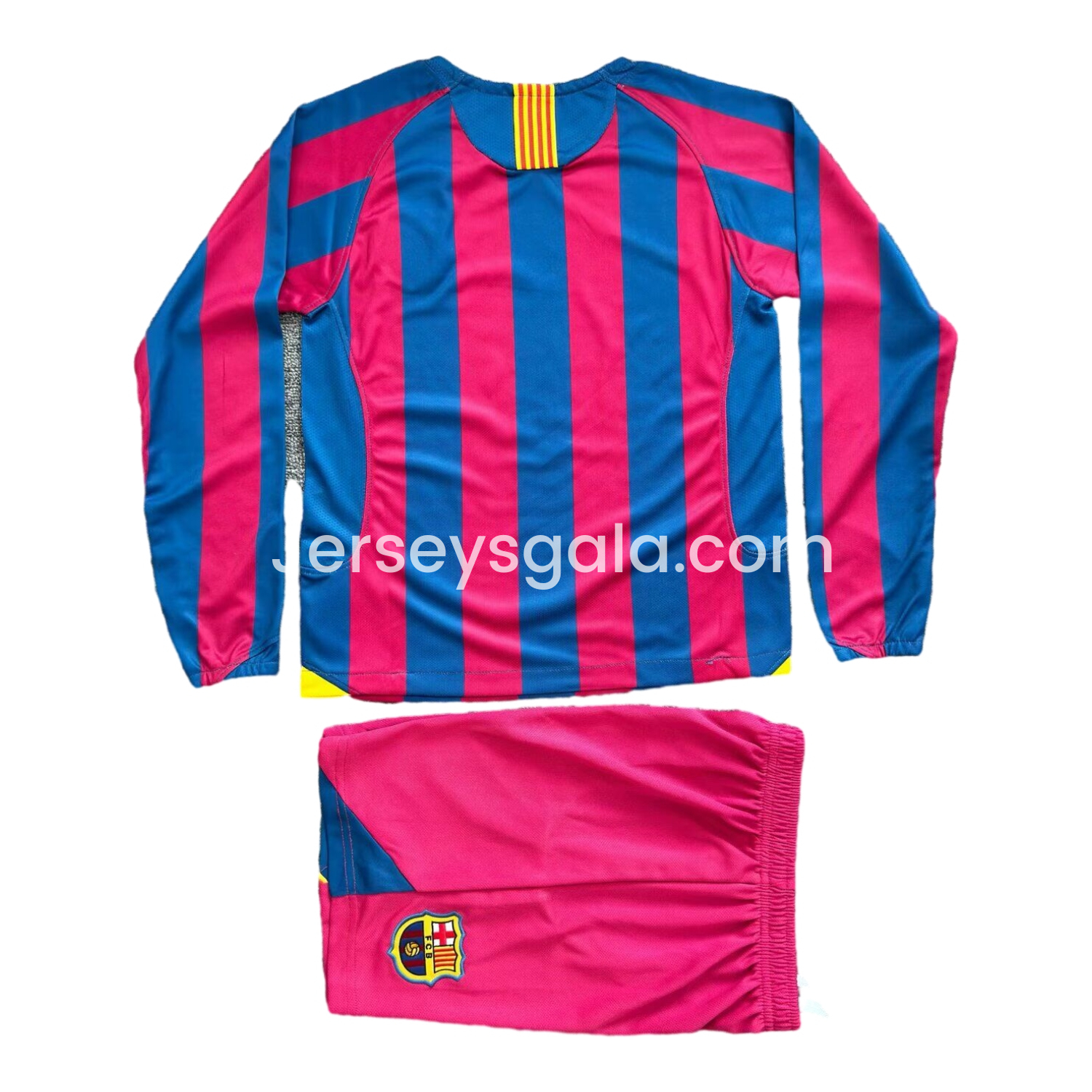 Retro B.A.R.S.A 06-07 Home Long Sleeve Kids Kit - SOCCERDEALSHOP