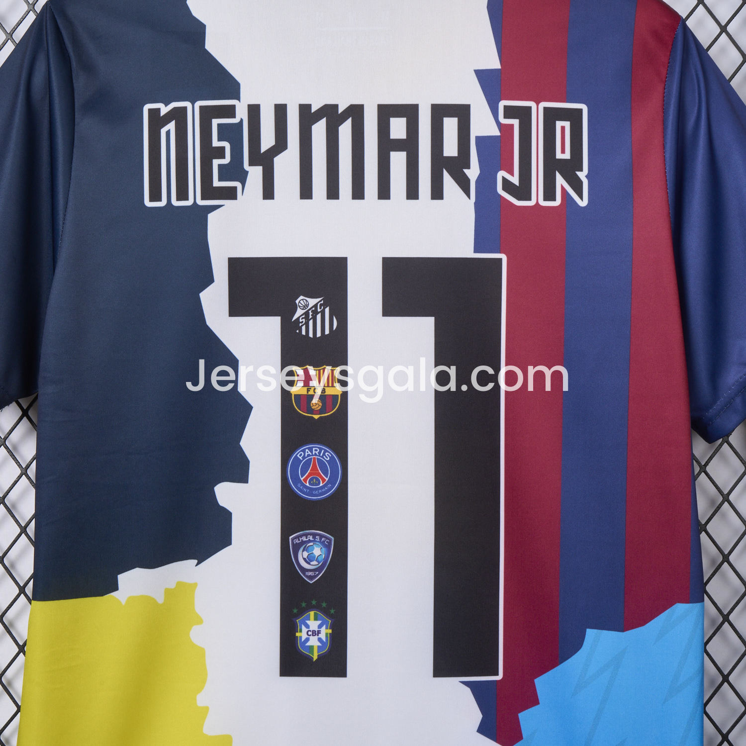 Neymar Career Commemorative Jersey - Fans Version - B.A.R.S.A Brazil Paris Saint-Germain PSG Santos Al Hilal SFC - SOCCERDEALSHOP