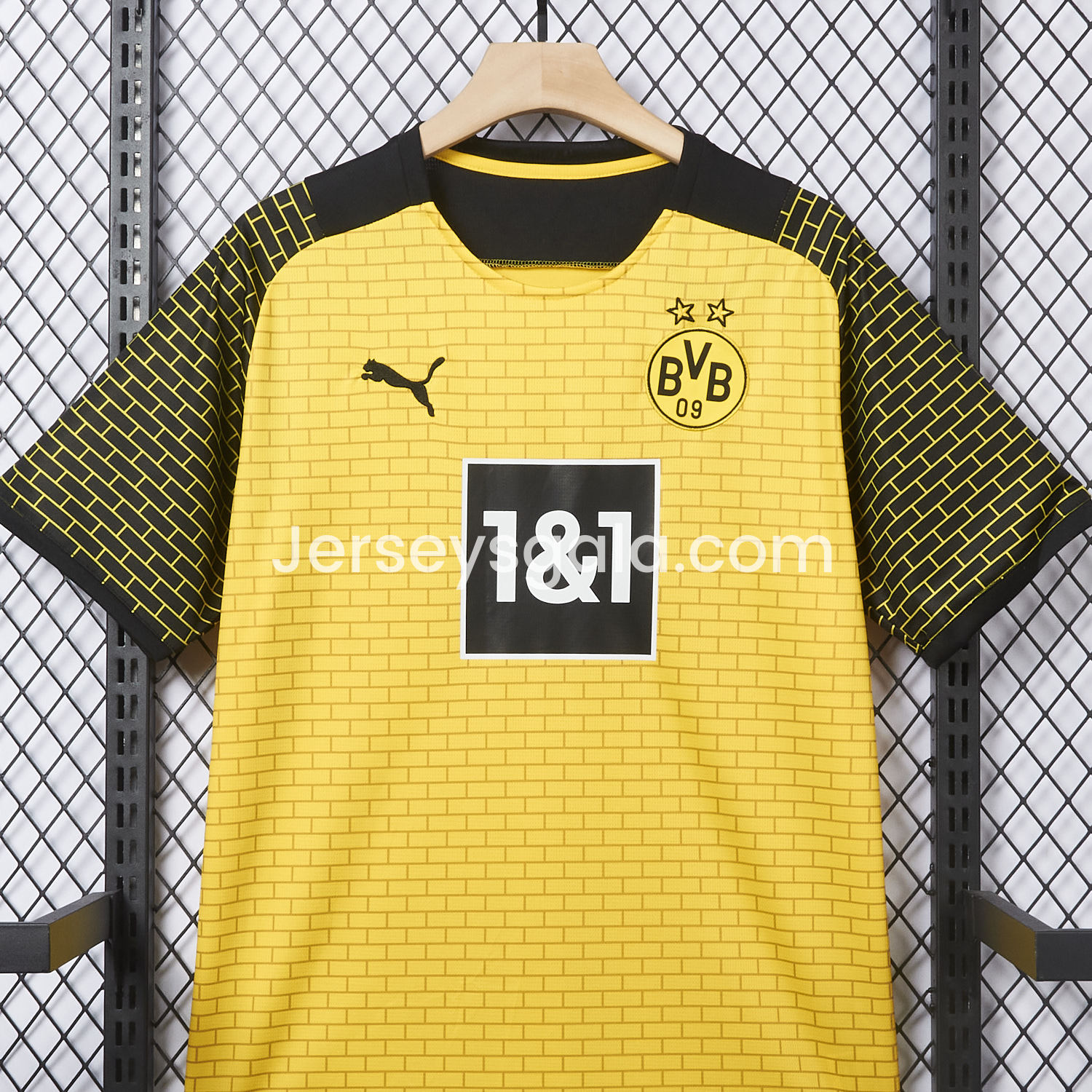 Dortmund 25-26 Pre-Match Training Yellow Brickwork Pattern Jersey - Fans Version - SOCCERDEALSHOP