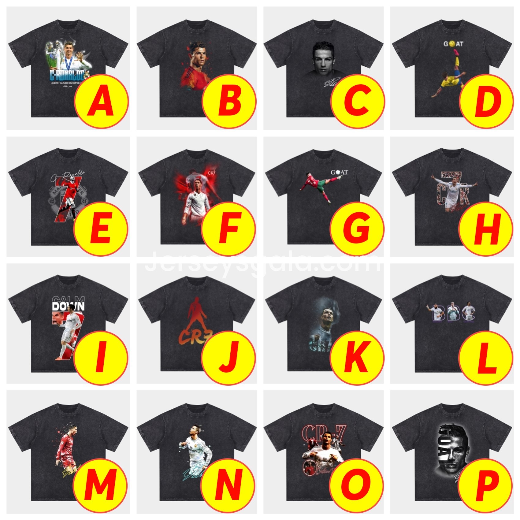 Cristiano Ronaldo Portugal Real Madrid Manchester United Oversized Washed T-Shirt - SOCCERDEALSHOP