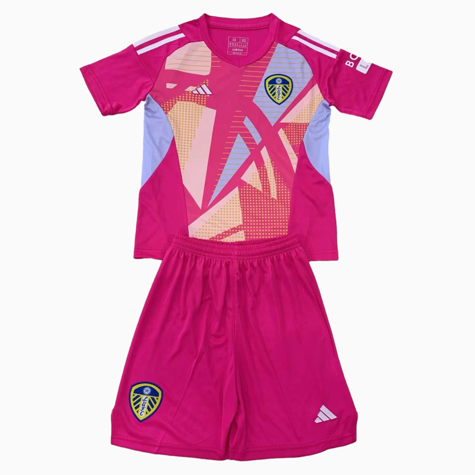 Leeds United 24-25 Pink Goalkeeper Kids Kit - SOCCERDEALSHOP
