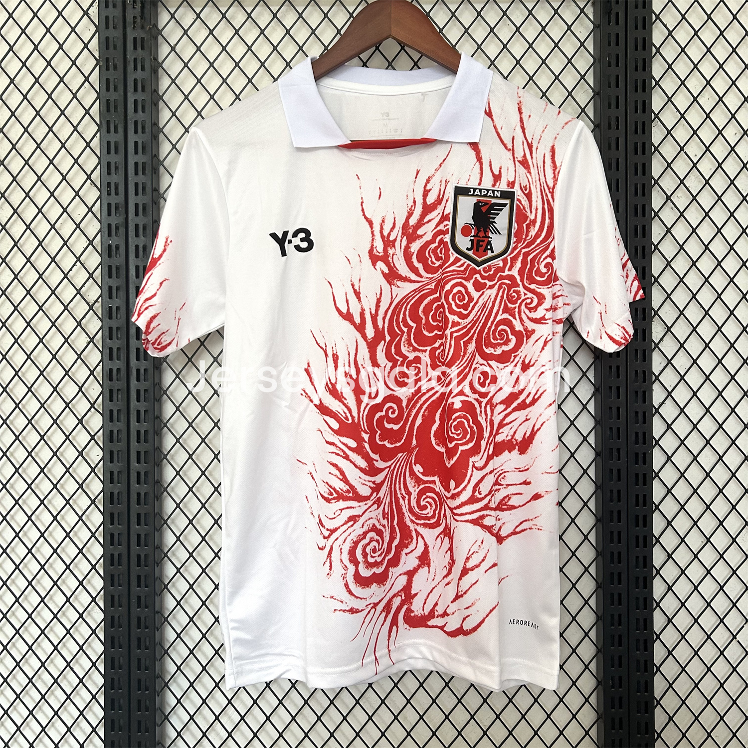 Japan 25-26 Y3 Red Auspicious Cloud Pattern White Jersey - Fans Version - SOCCERDEALSHOP