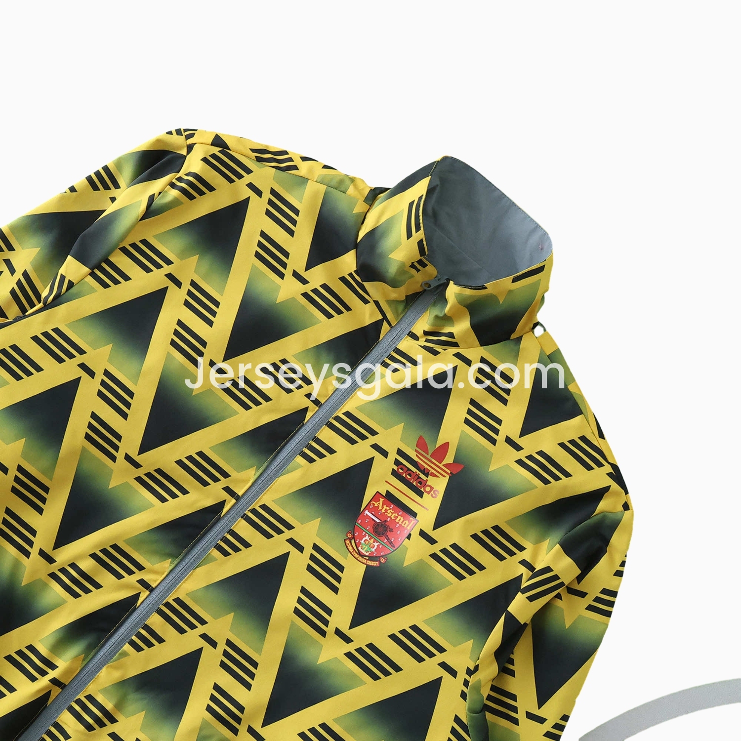 Retro Arsenal 1991-93 Away Double Sided Reversible Windbreaker - Yellow & Grey - SOCCERDEALSHOP
