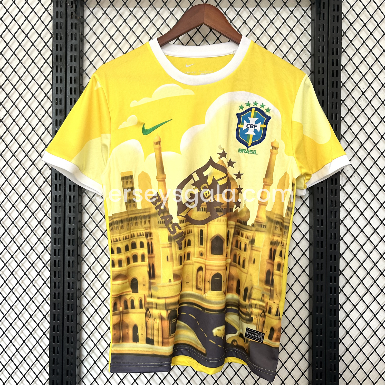 Brazil 2025-26 Church Silhouette Yellow Jersey - Fans Version - SOCCERDEALSHOP