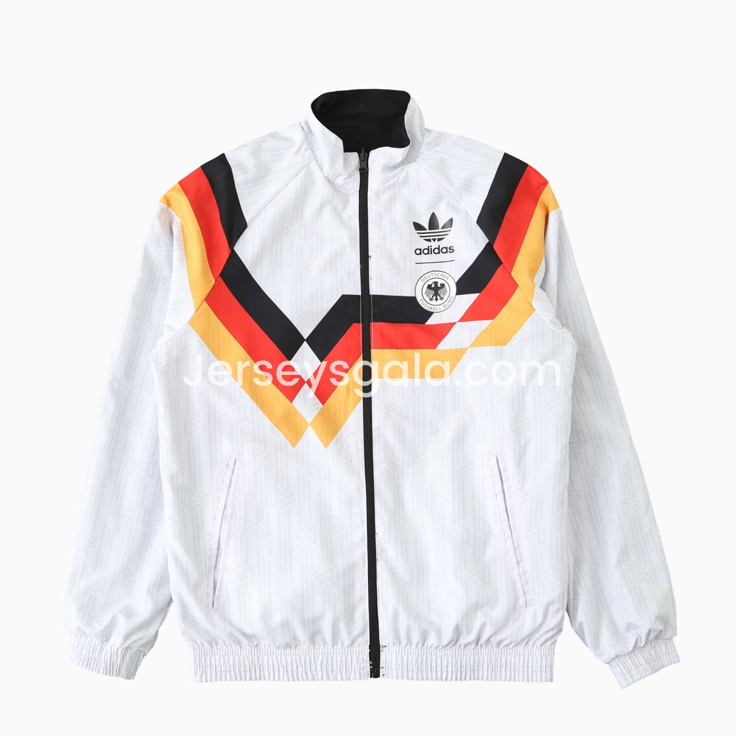 Retro Germany 1990 Double Sided Reversible Windbreaker - White & Black - SOCCERDEALSHOP