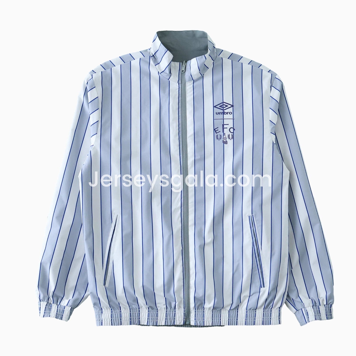 Everton 1988-89 Retro Style Double Sided Reversible Windbreaker - White & Grey - SOCCERDEALSHOP