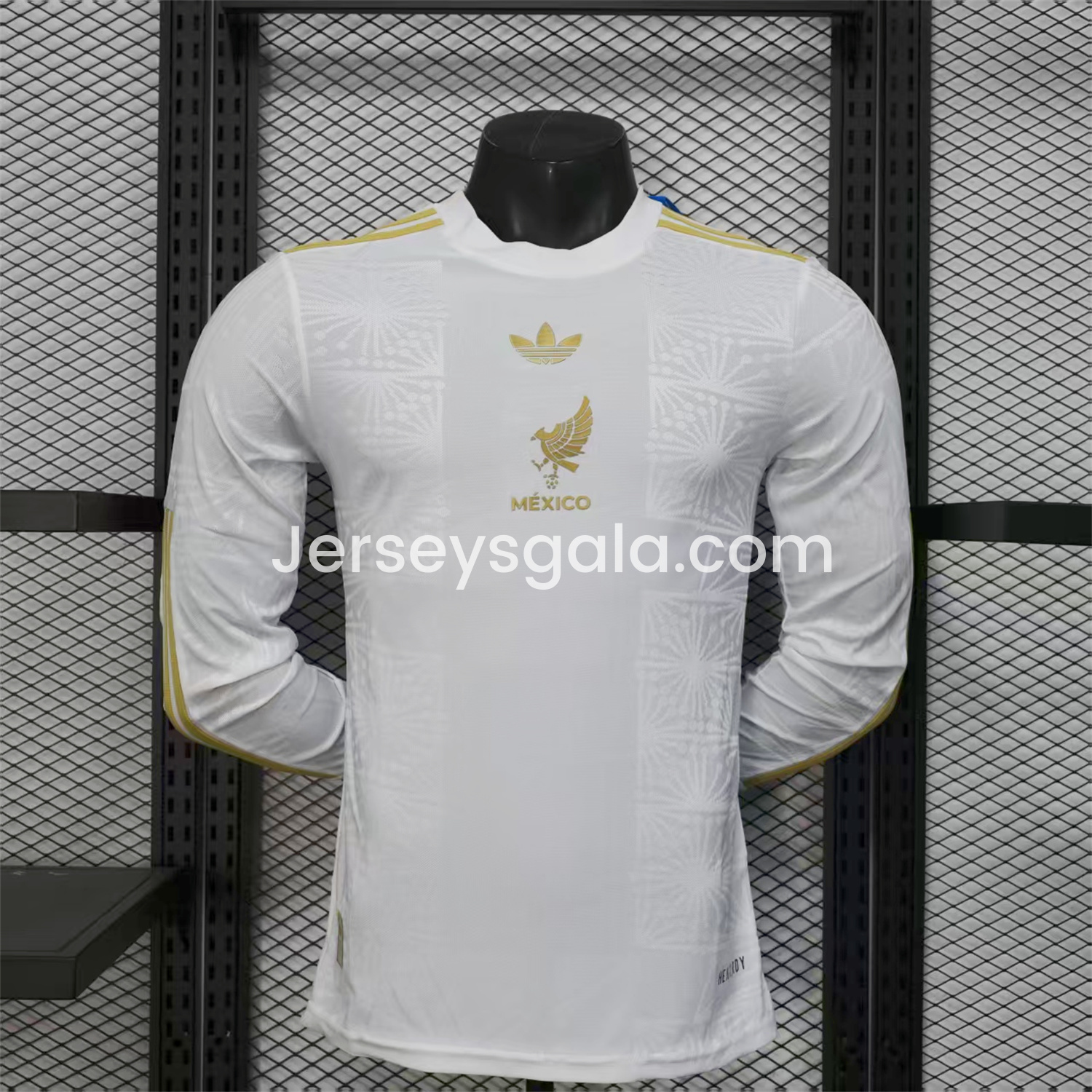 Mexico 2025 Gold Cup White Long Sleeves Jersey - Player Version - SOCCERDEALSHOP