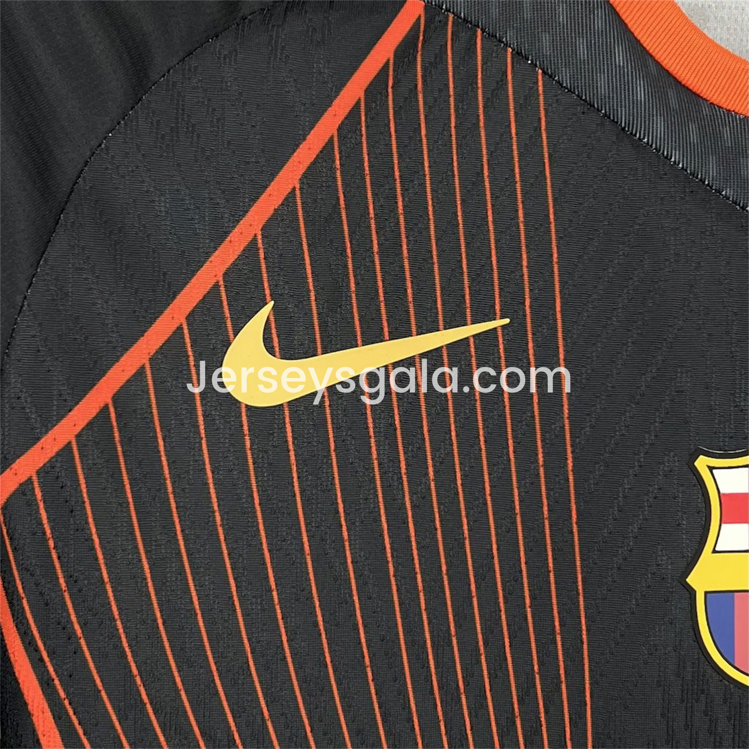 B.A.R.S.A 25-26 T90 Orange Lines Black Special Jersey - Fans Version - SOCCERDEALSHOP