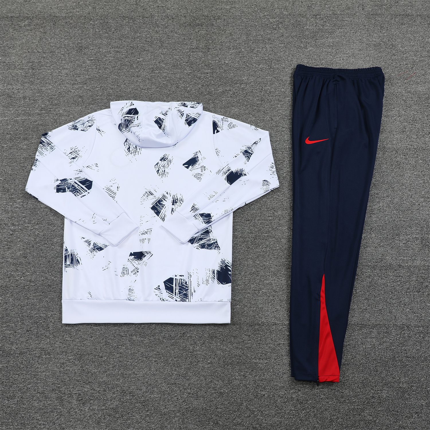 Paris Saint-Germain PSG 24-25 Training Hoodie Set - White Hoodie and Deep Blue Pants - SOCCERDEALSHOP