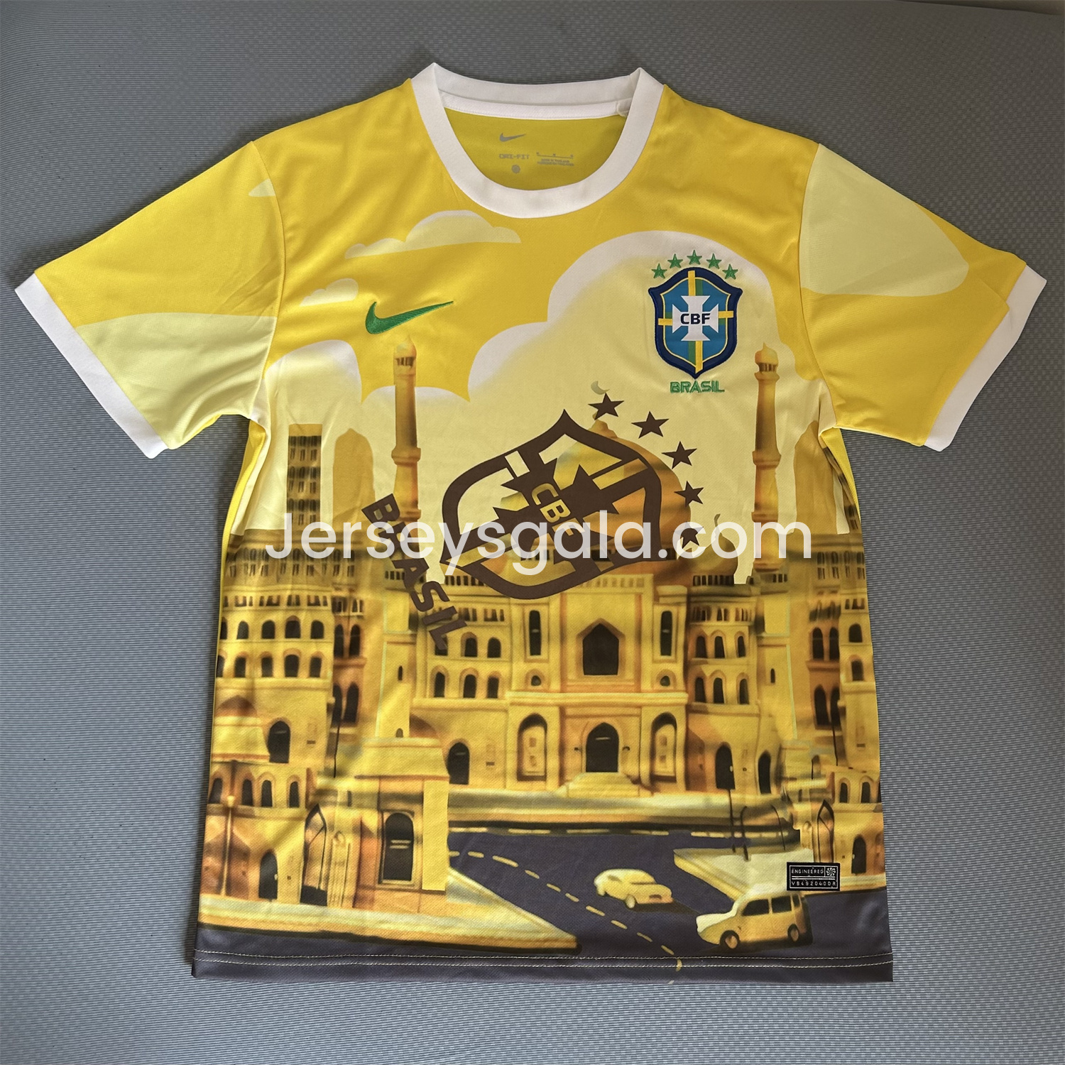 Brazil 2025-26 Church Silhouette Yellow Jersey - Fans Version - SOCCERDEALSHOP