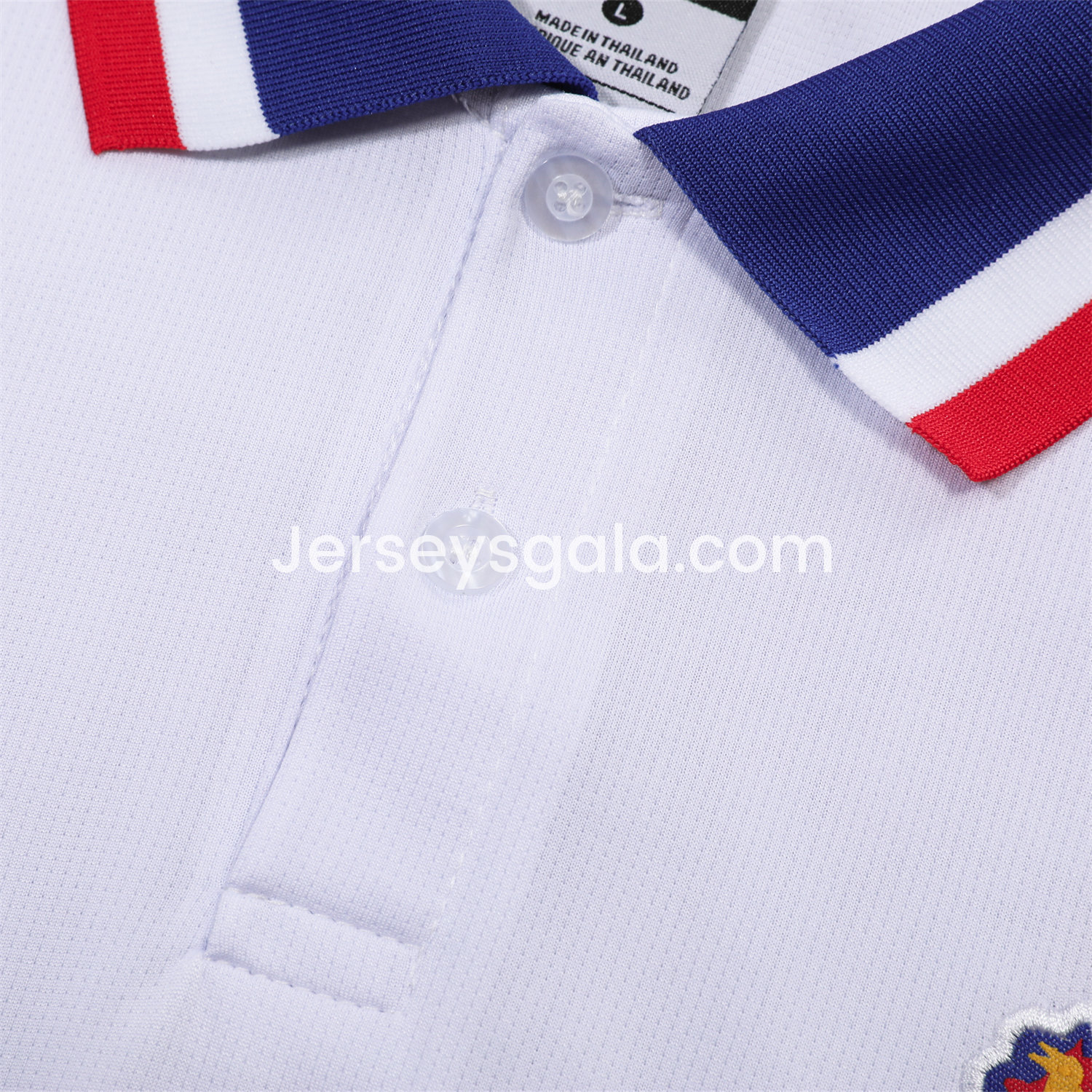 France 25-26 POLO Short-Sleeve Training Set - White Top and Blue Pants - SOCCERDEALSHOP