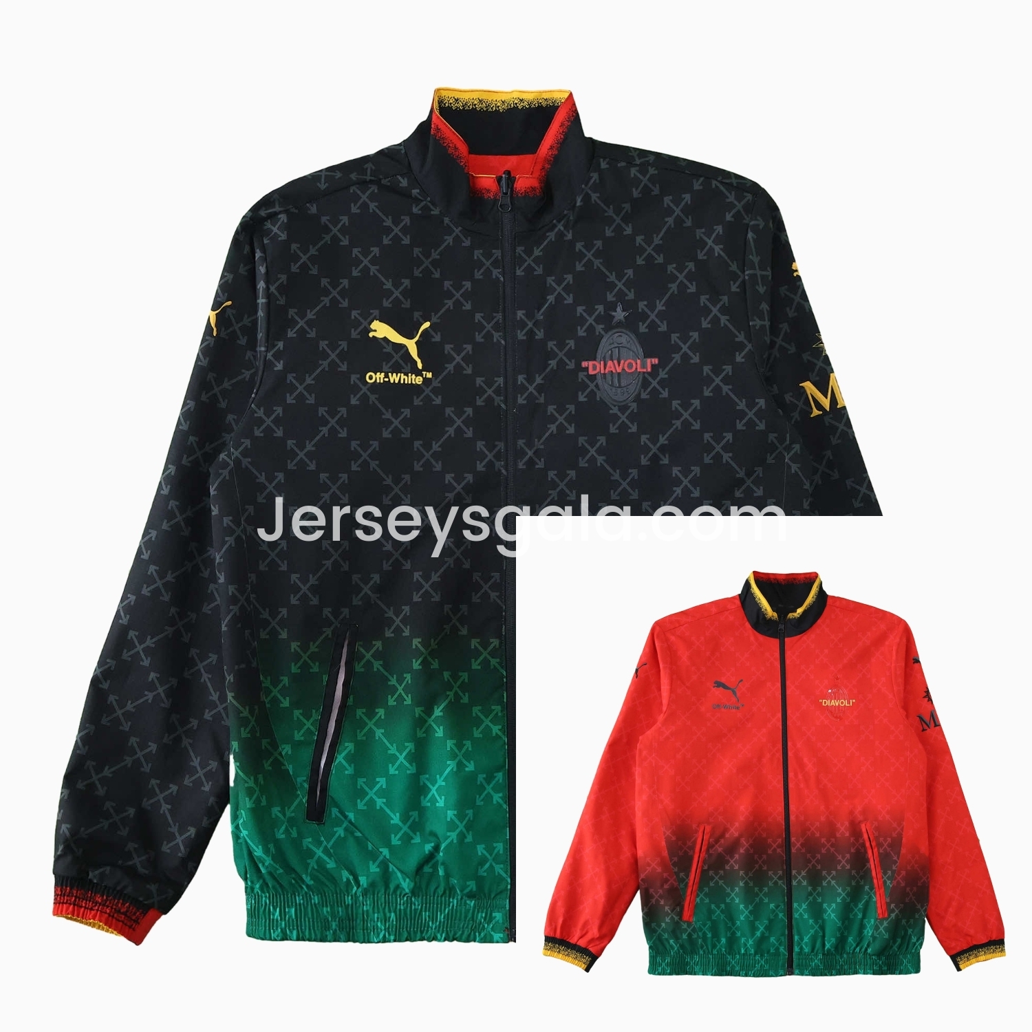 AC Milan 24-25 Fourth “Diavoli” Special Edition Double Sided Reversible Windbreaker - Black & Red - SOCCERDEALSHOP