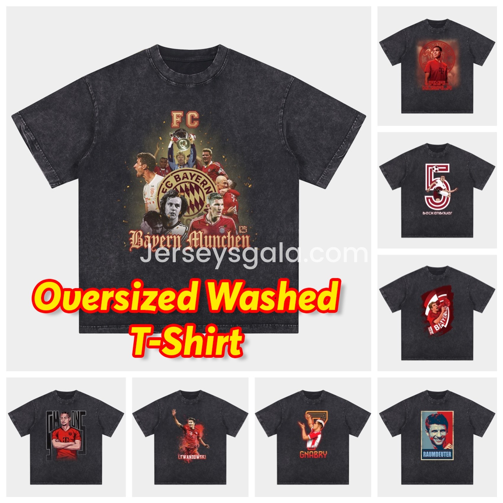 Bayern Munich 125th Legendary Players Oversized Washed T-Shirt - SOCCERDEALSHOP