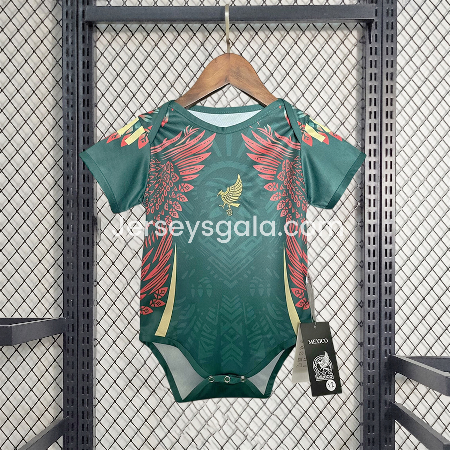 Mexico 2025 Gold Cup Golden Eagle Green Baby Crawling Suit - SOCCERDEALSHOP