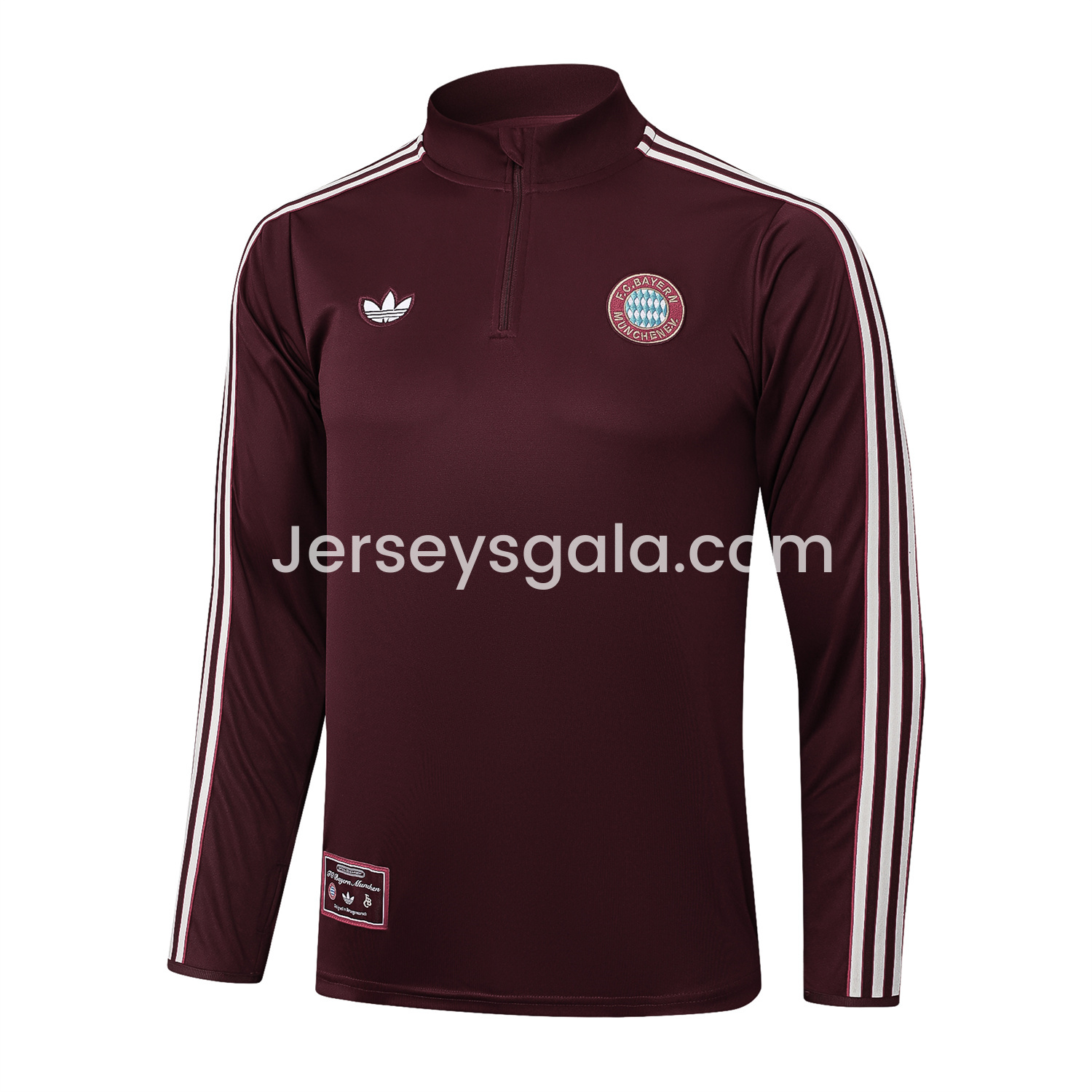Bayern Munich 25-26 Throwback Trefoil Long Sleeves Training Set - Deep Red - SOCCERDEALSHOP