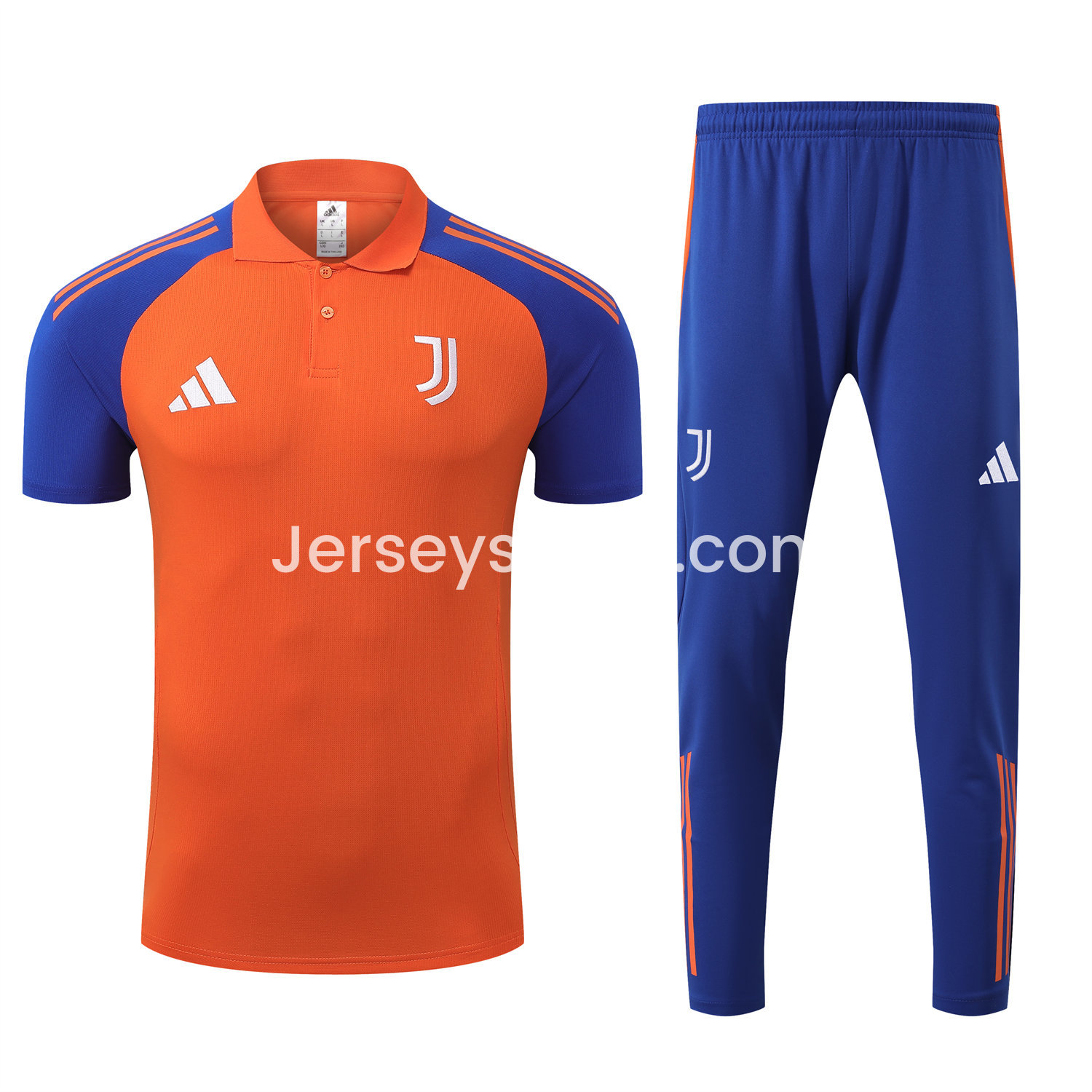 Juventus 25-26 POLO Short-Sleeve Training Set - Orange Top and Blue Pants - SOCCERDEALSHOP