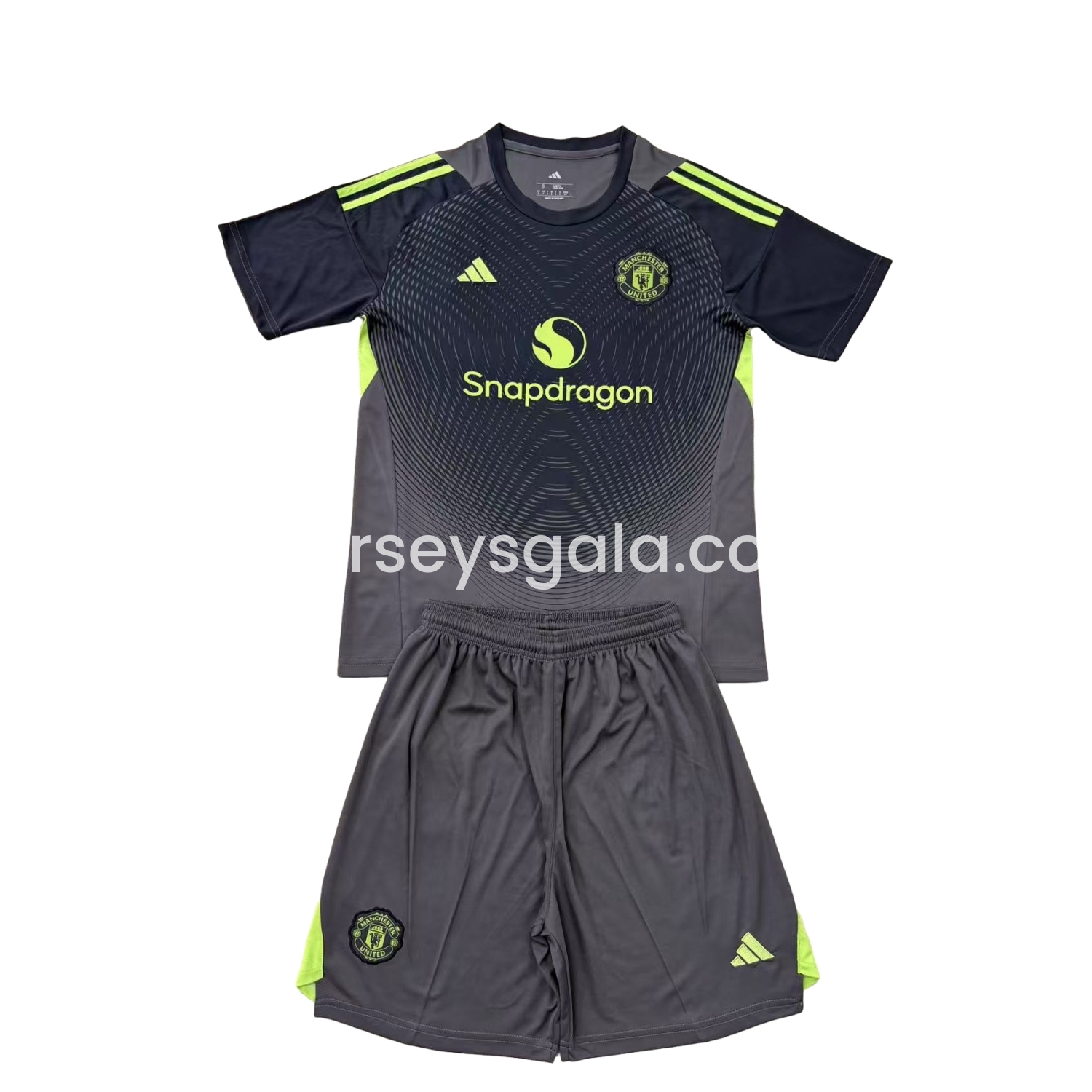 Manchester United 25-26 Grey Black Goalkeeper Men's Adult Jersey Set - Fans Version - SOCCERDEALSHOP