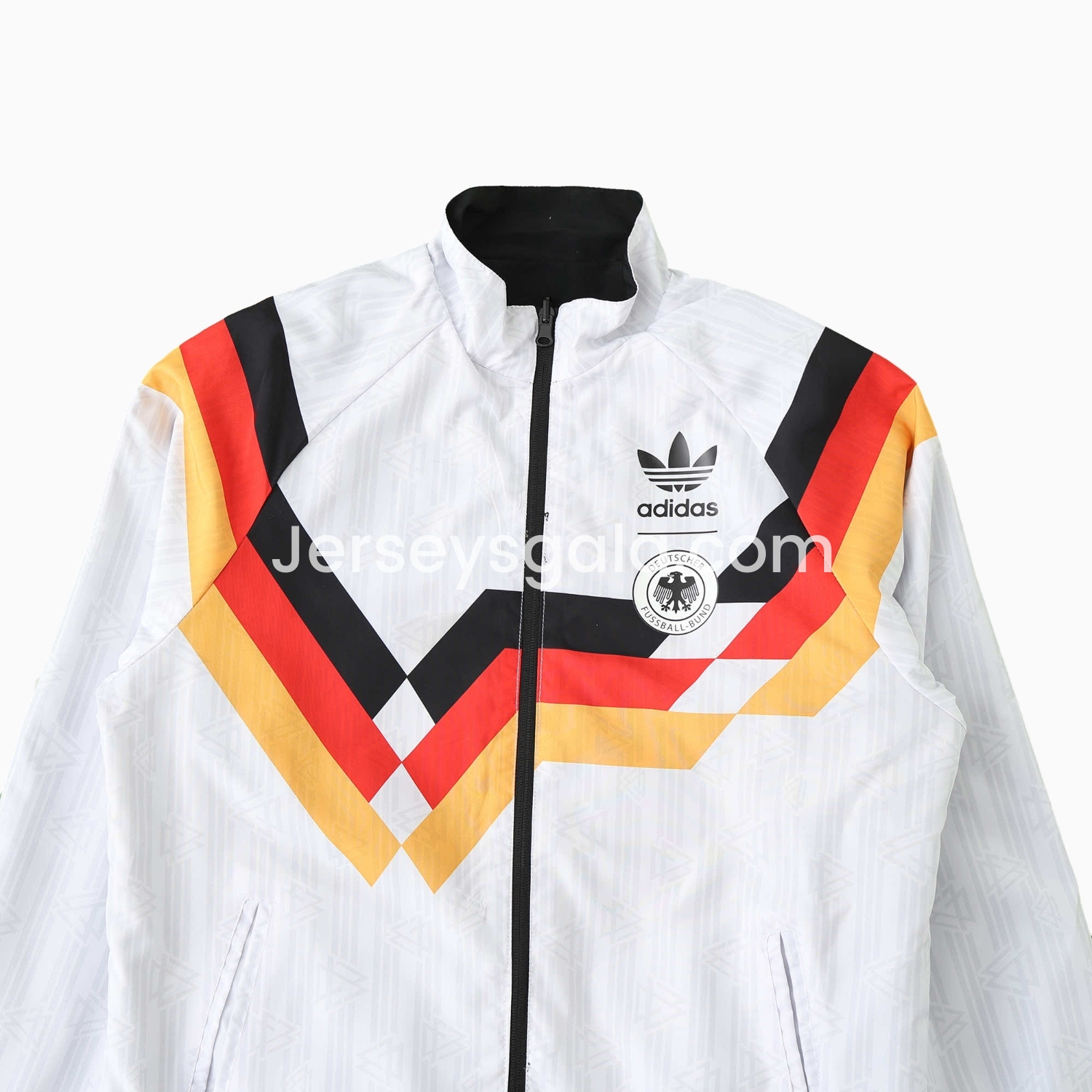 Retro Germany 1990 Double Sided Reversible Windbreaker - White & Black - SOCCERDEALSHOP