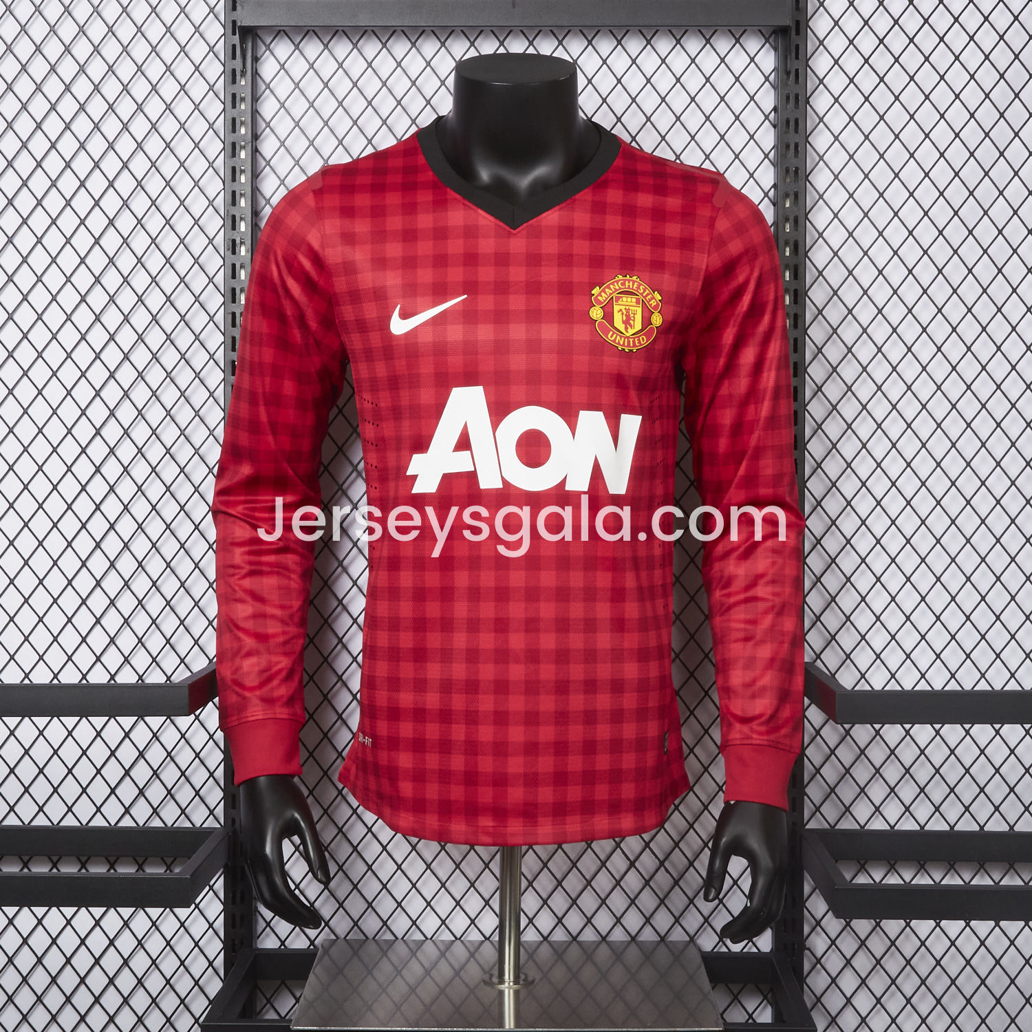 Retro Manchester United 2012-13 Home Long Sleeve Jersey - Player Version - SOCCERDEALSHOP