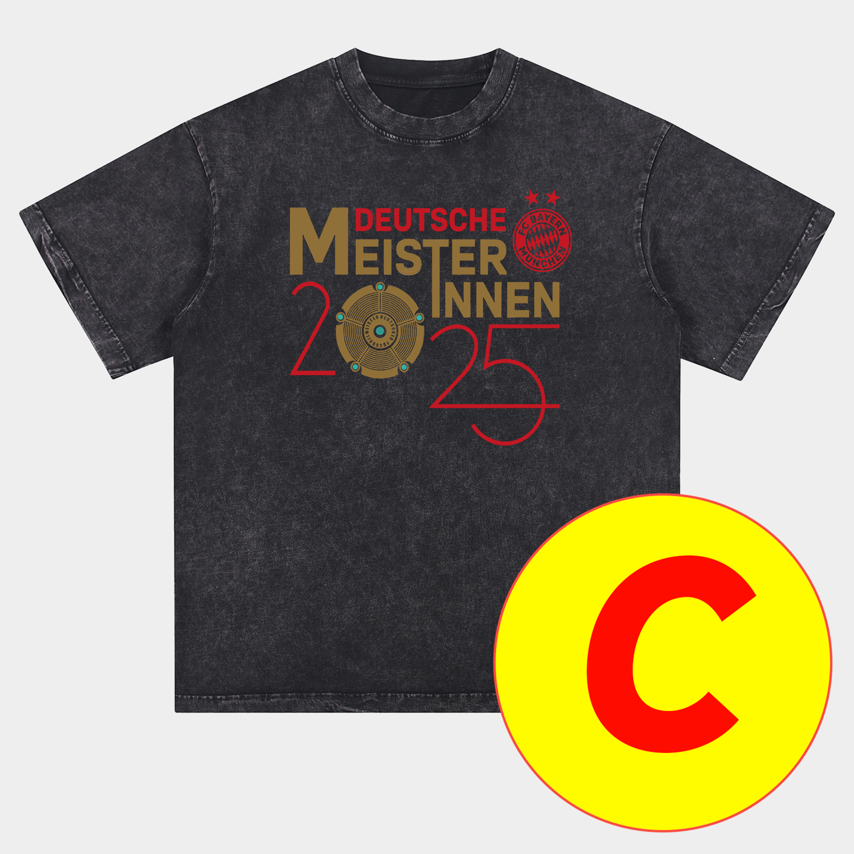 Bayern Munich Bundesliga Champions Deutscher Meister 2025 Oversized Washed T-Shirt - SOCCERDEALSHOP
