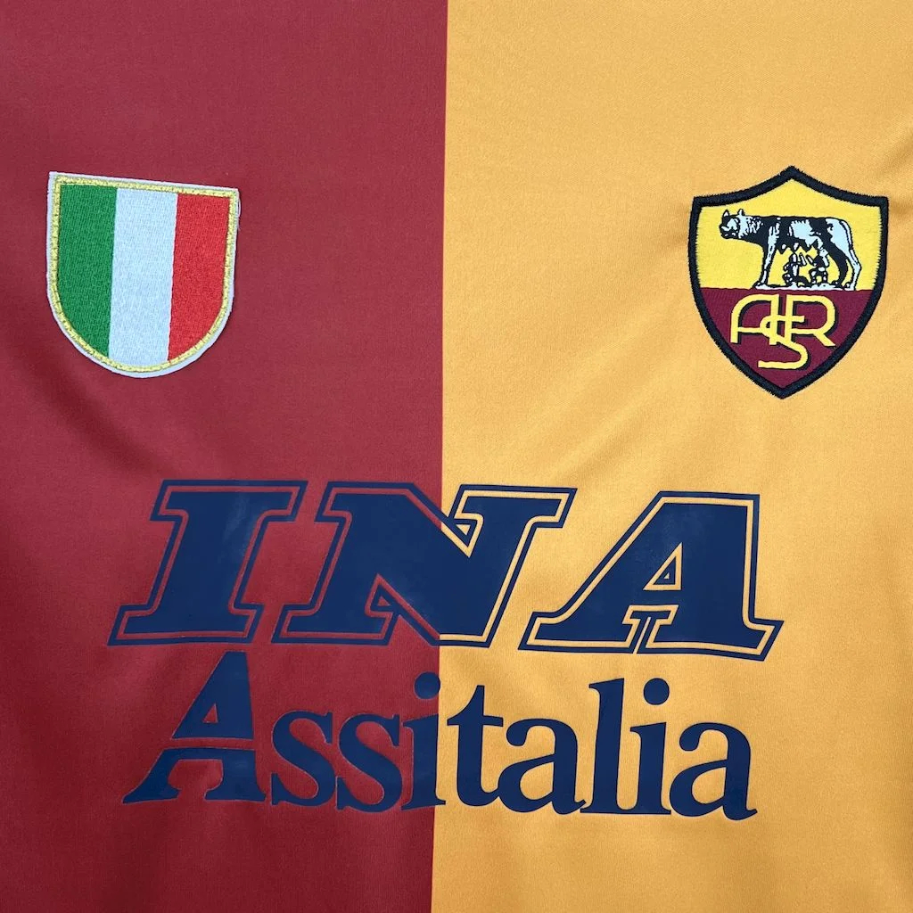 Retro Roma 2001-02 Home Long Sleeves Jersey - SOCCERDEALSHOP