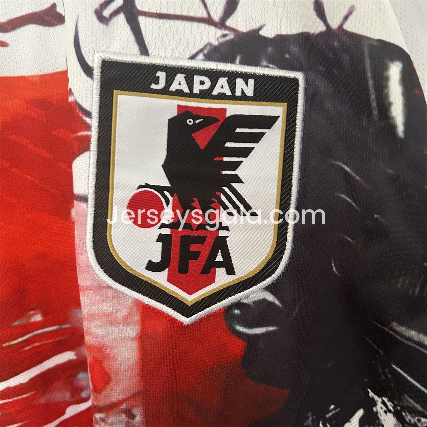 Japan 25-26 Black Samurai Silhouette White Jersey - Fans Version - SOCCERDEALSHOP