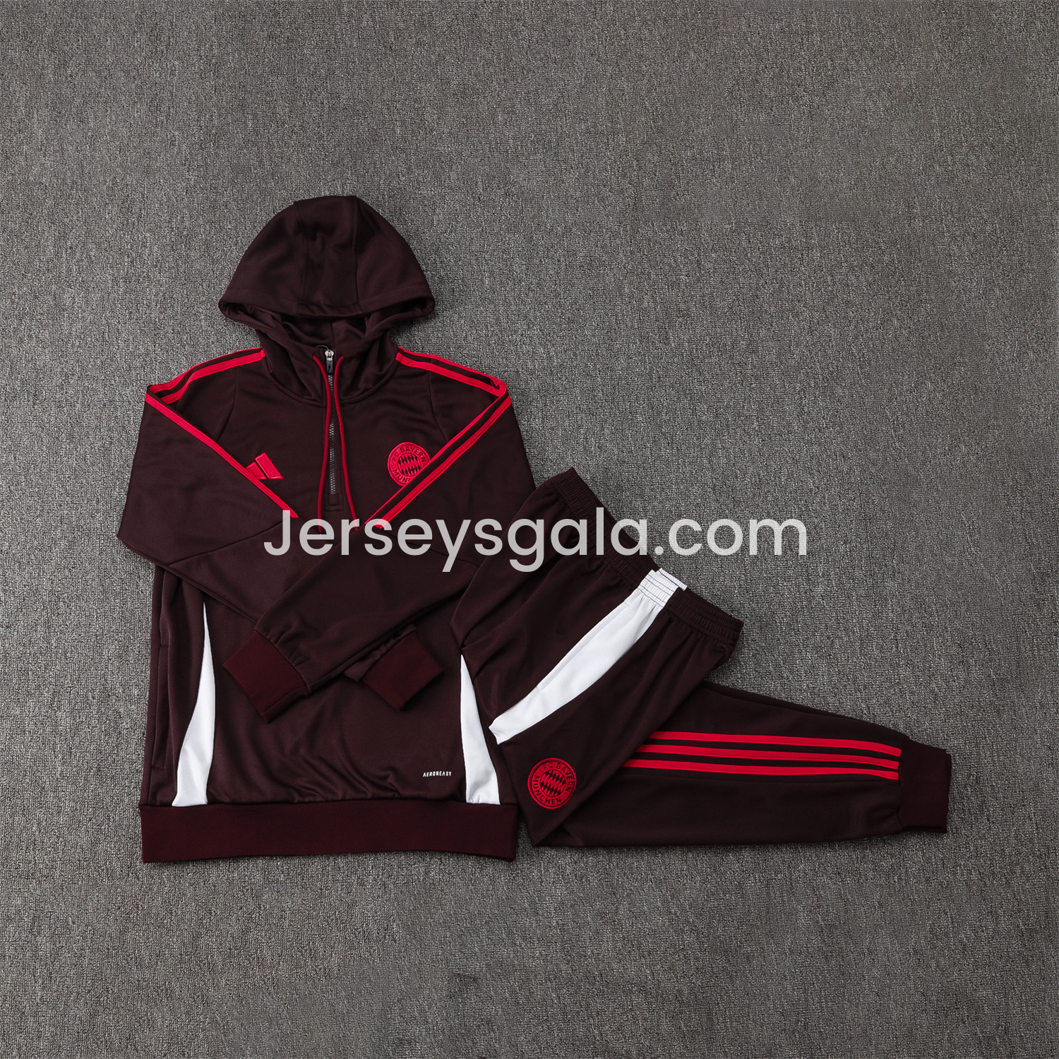 Bayern Munich 24-25 Long Sleeve Training Set - Dark Red - SOCCERDEALSHOP