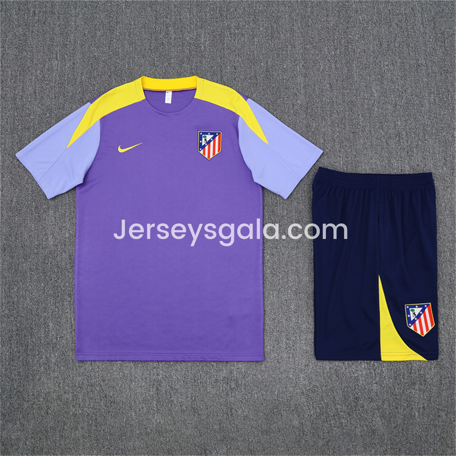 Atletico Madrid 25-26 Short-Sleeve Training Set - Purple Top & Royal Blue shorts - SOCCERDEALSHOP