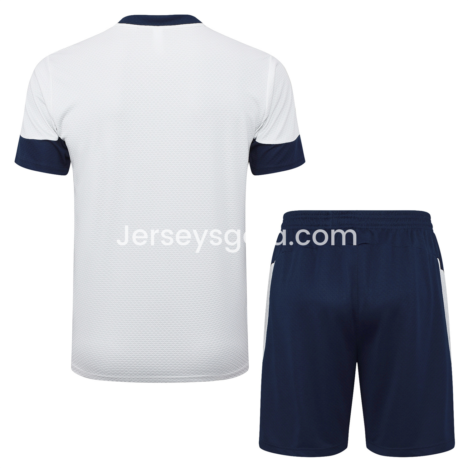 Portugal 25-26 Short-Sleeve Training Set - Off White Top and Deep Blue Shorts - SOCCERDEALSHOP