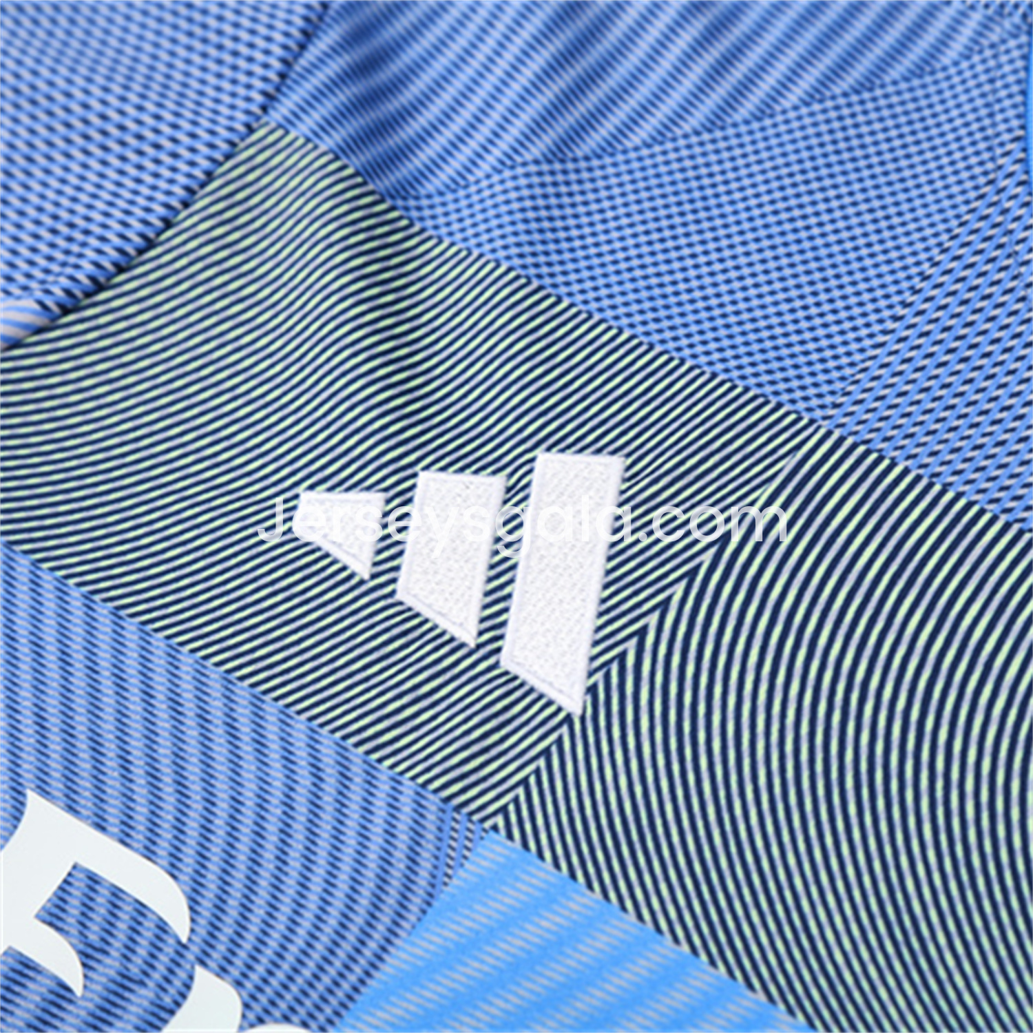 Real Madrid 25-26 Pre-Match Kids Short-Sleeve Training Set - Blue-Gray Camouflage Top and Blue Shorts - SOCCERDEALSHOP