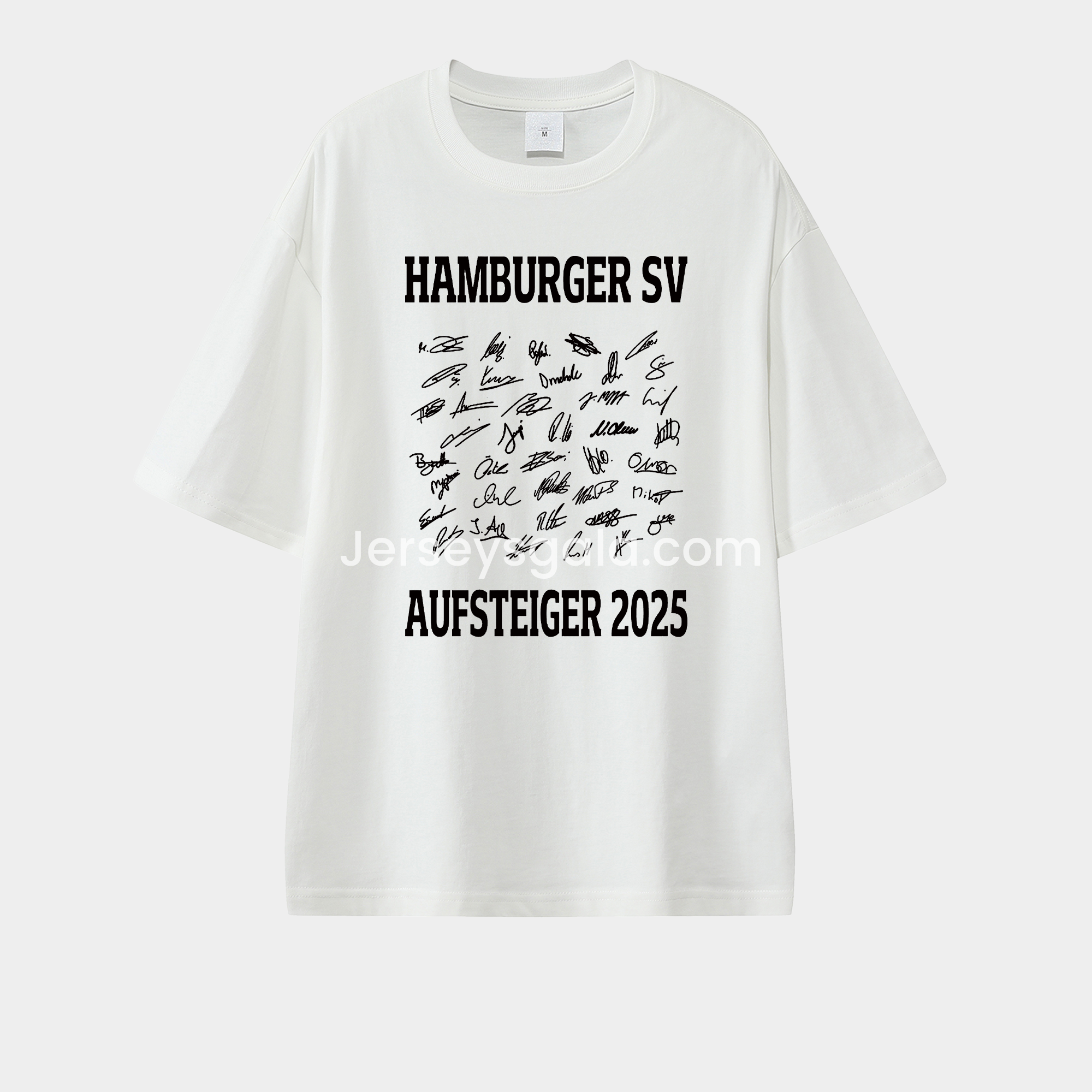 Hamburger SV AUFSTIEG 2025 Team Signatures Unisex Pure Cotton T-shirt - SOCCERDEALSHOP