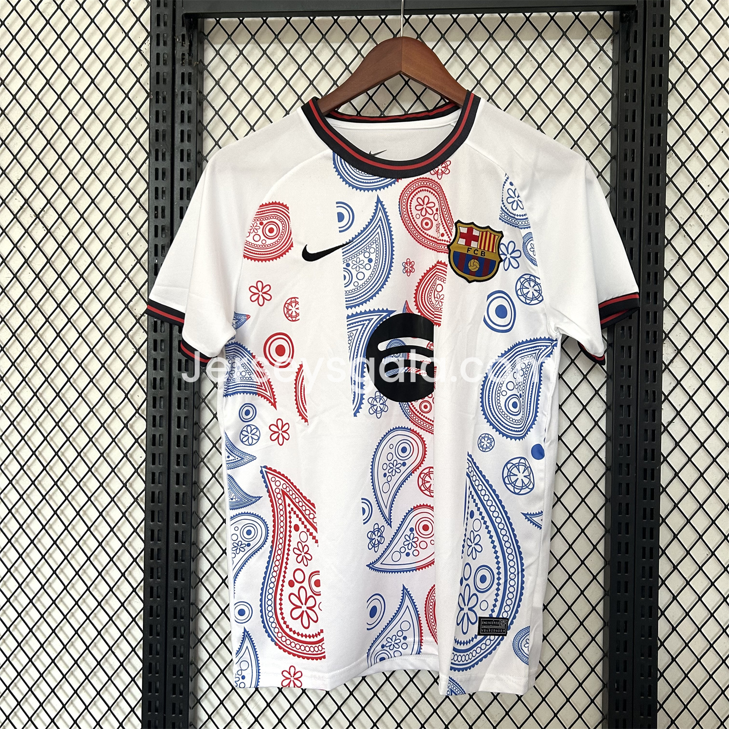 B.A.R.S.A 25-26 Paisley Patterns White Special Edition Jersey - Fans Version - SOCCERDEALSHOP