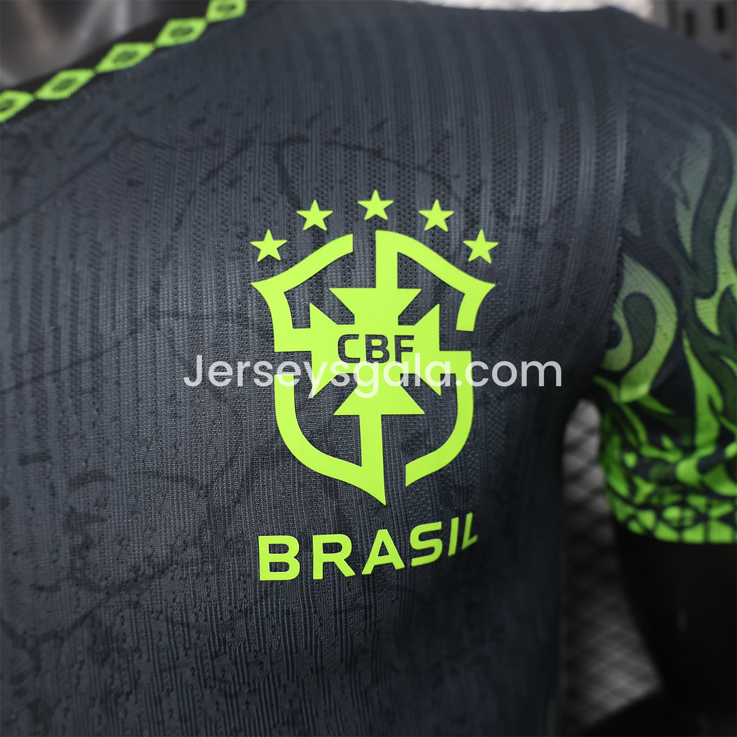 Brazil 2025 Green Fire Black Special Edition Jersey - Player Version - SOCCERDEALSHOP
