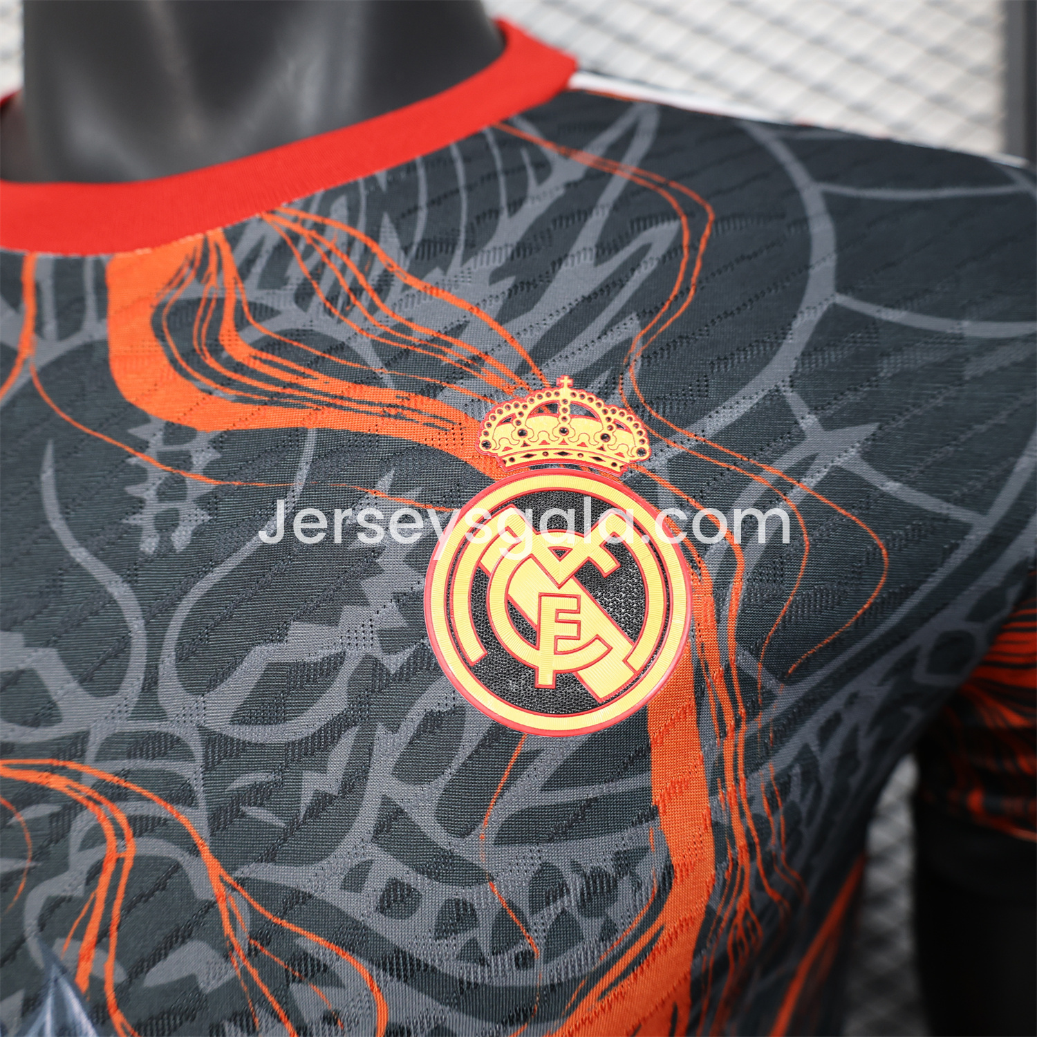 Real Madrid 25-26 Grey Chinese Loong and Red Fire Black Jersey - Player Version - SOCCERDEALSHOP