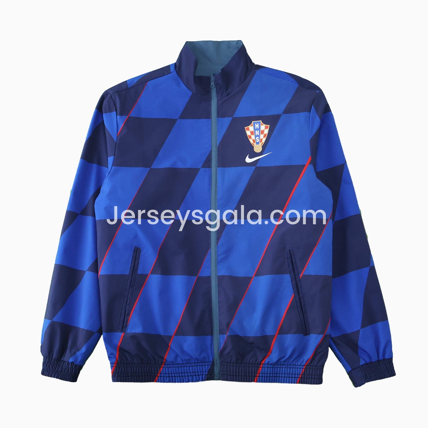 Croatia 24-25 Away Style Double Sided Reversible Windbreaker - Blue - SOCCERDEALSHOP