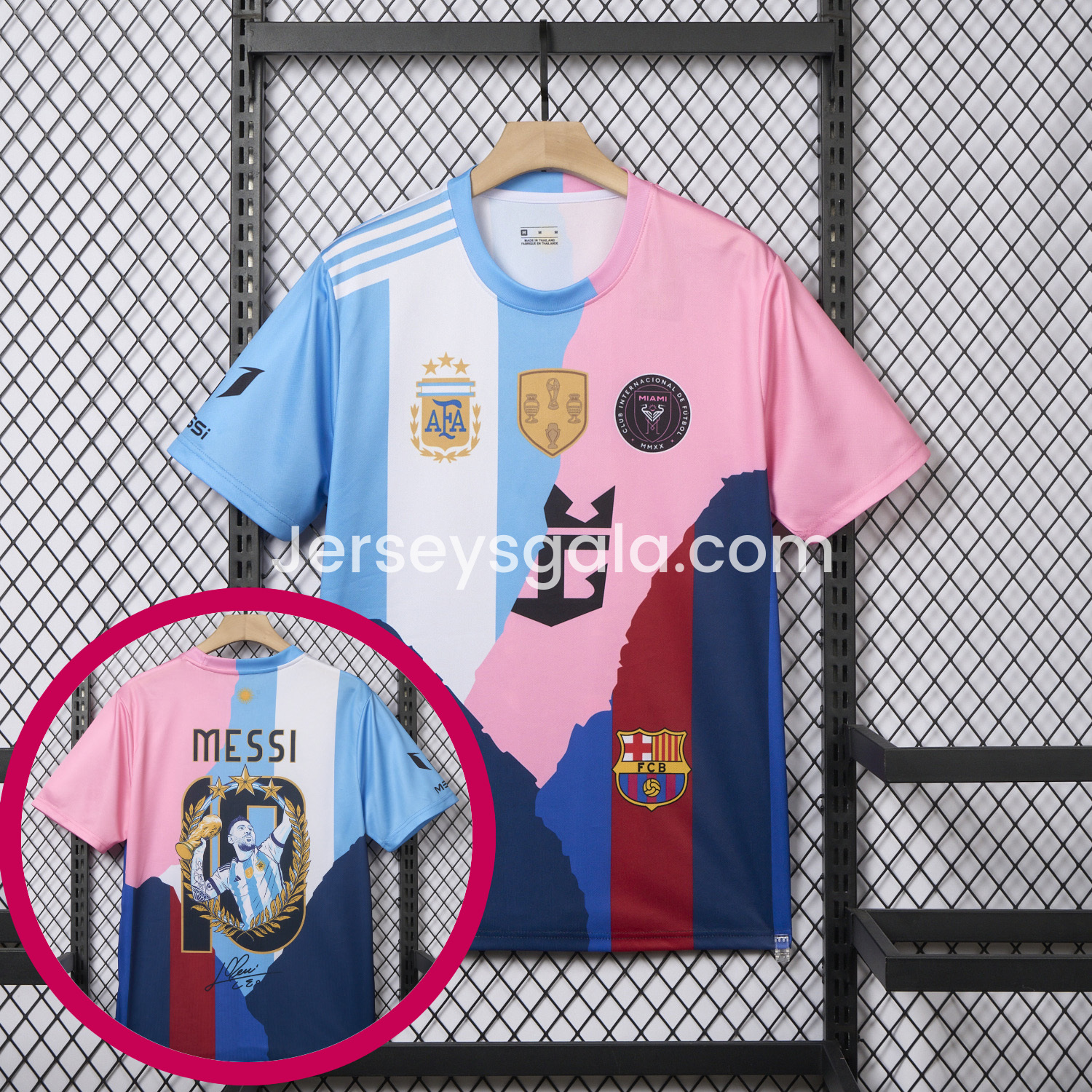 Messi Career Commemorative Jersey - Fans Version - Argentina INT M.A.M B.A.R.S.A - with 10 Special Font - SOCCERDEALSHOP