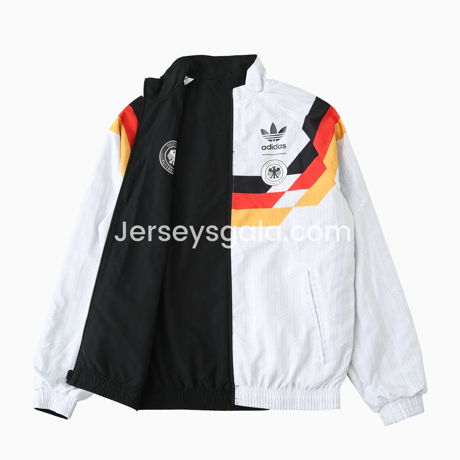 Retro Germany 1990 Double Sided Reversible Windbreaker - White & Black - SOCCERDEALSHOP