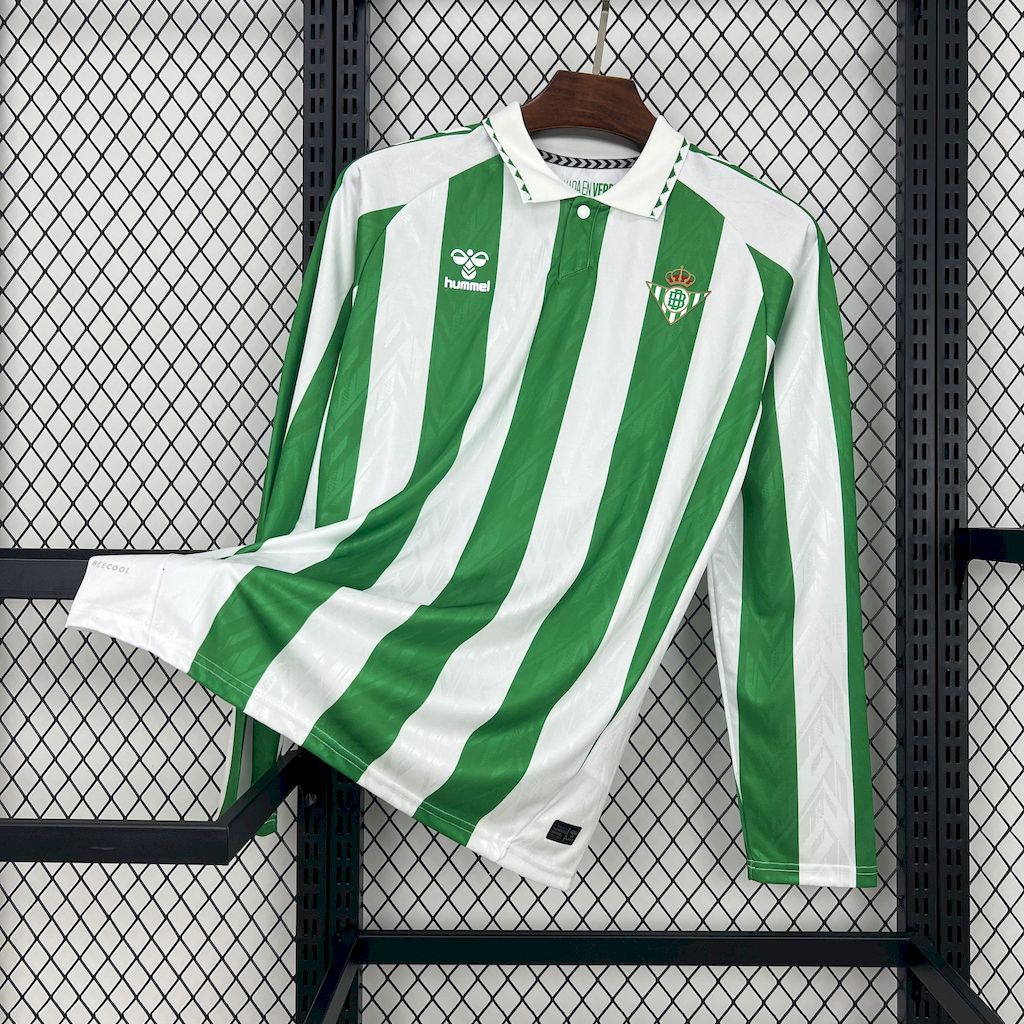Real Betis 24-25 Home Unsponsored Long Sleeves Jersey - Fans Version - SOCCERDEALSHOP