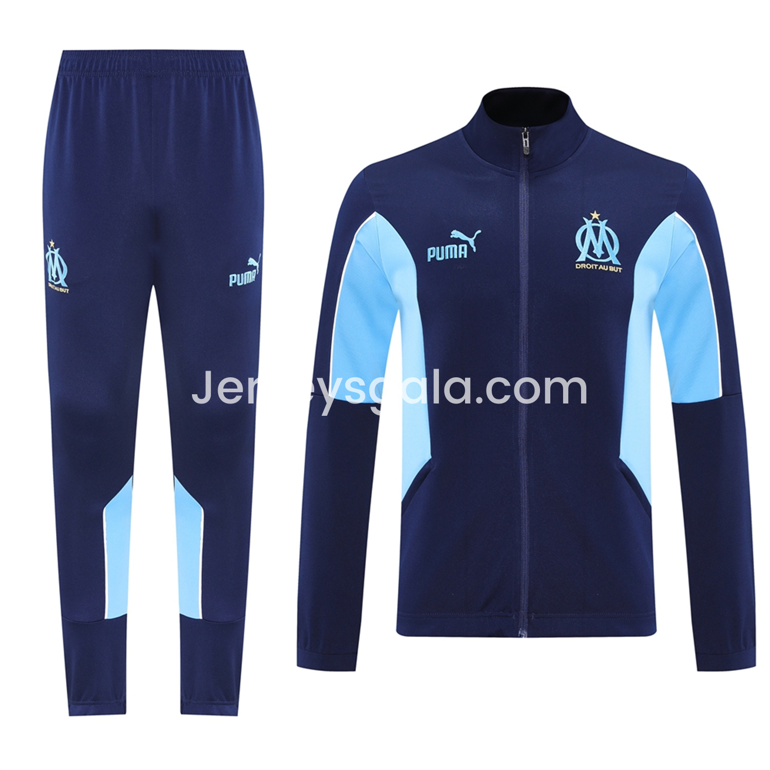 Marseille 25-26 Jacket Training Tracksuit - Deep Blue Jackets & Pants - SOCCERDEALSHOP