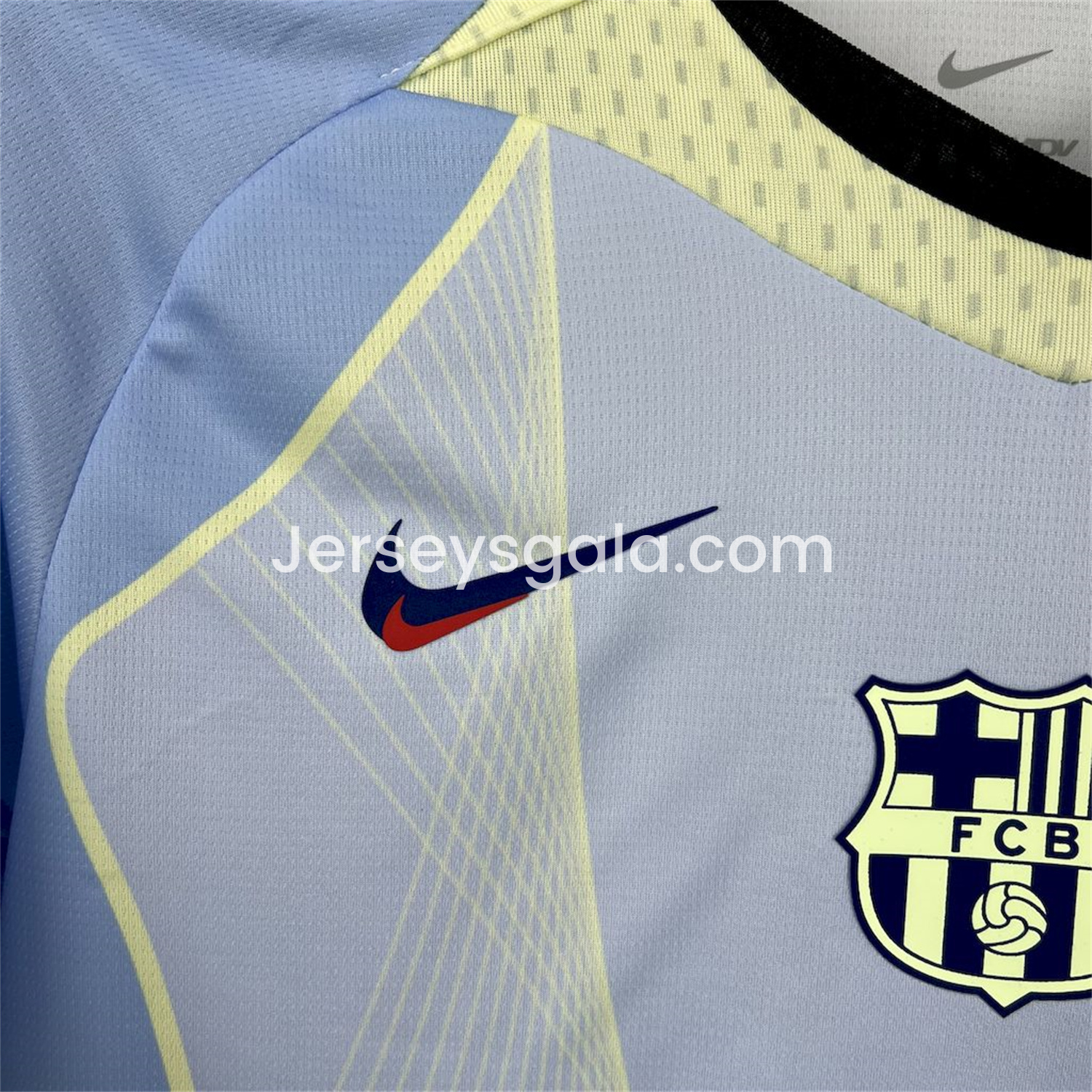 B.A.R.S.A 25-26 T90 Yellow Lines Light Blue Special Jersey - Fans Version - SOCCERDEALSHOP