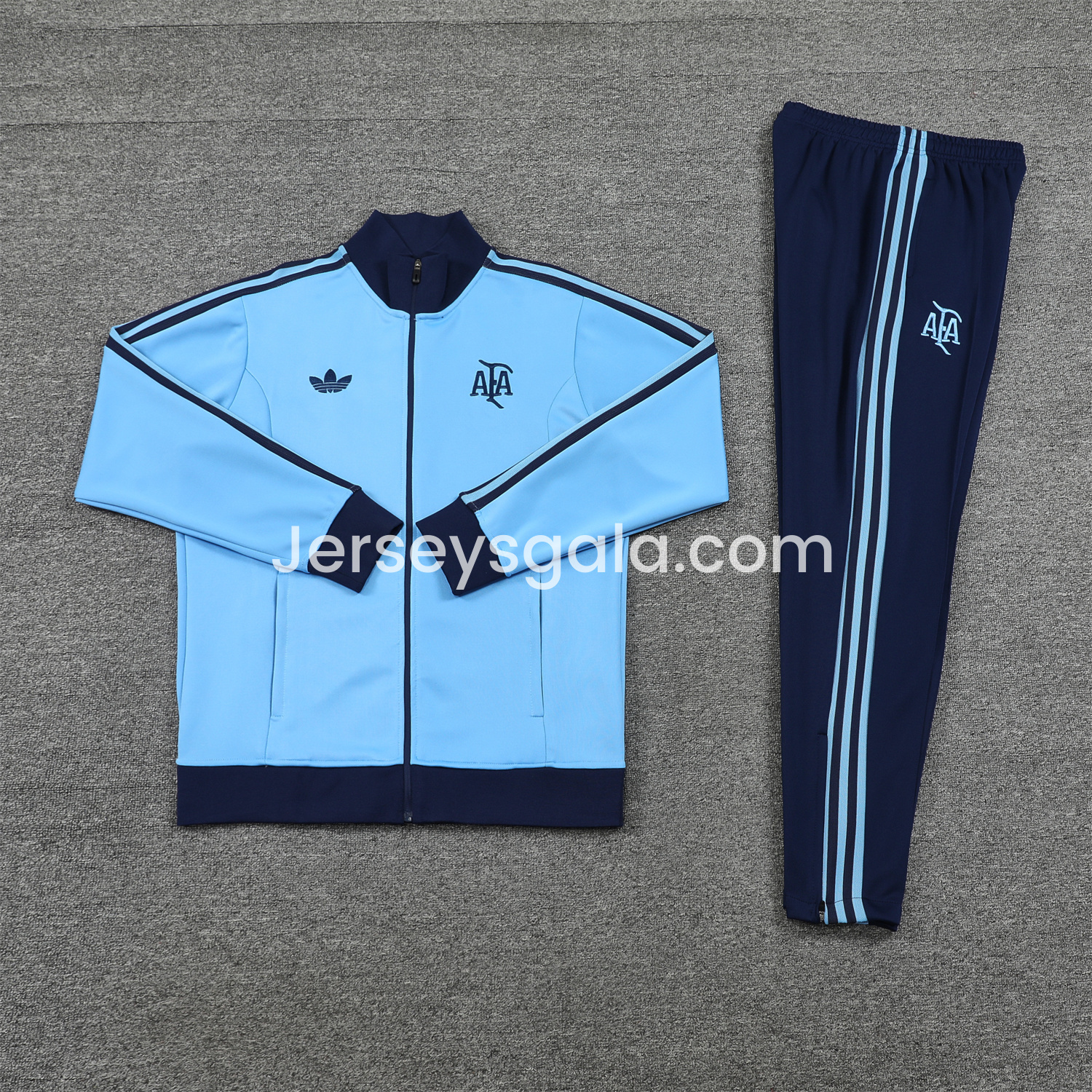 Argentina 24-25 Throwback Jacket Training Tracksuit - Blue Jackets & Deep Blue Pants - SOCCERDEALSHOP