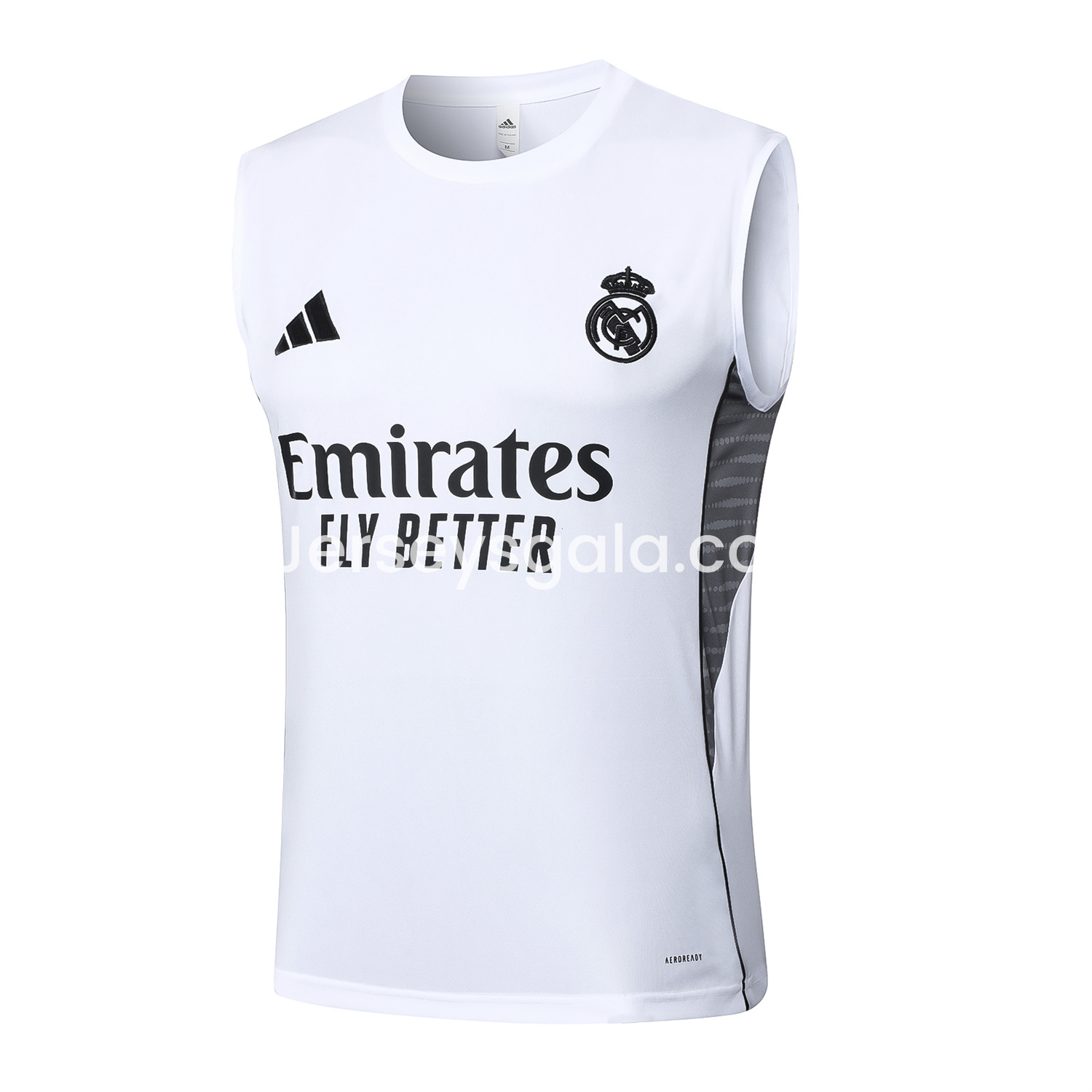 Real Madrid 25-26 Vest Training Set - White Vest and Black Shorts - SOCCERDEALSHOP