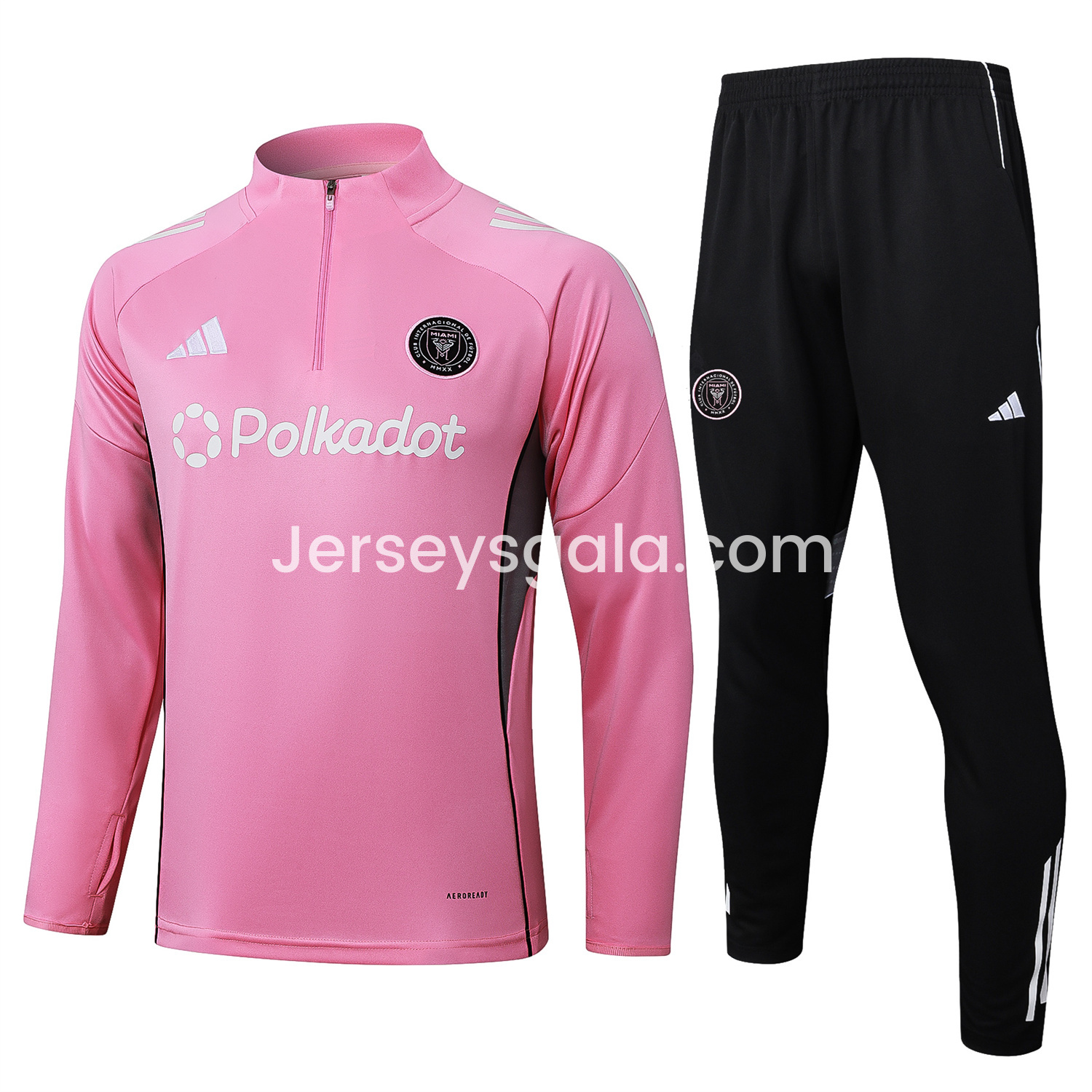 INT M.A.M 25-26 Long Sleeves Training Set - Pink Top & Black Pants - SOCCERDEALSHOP