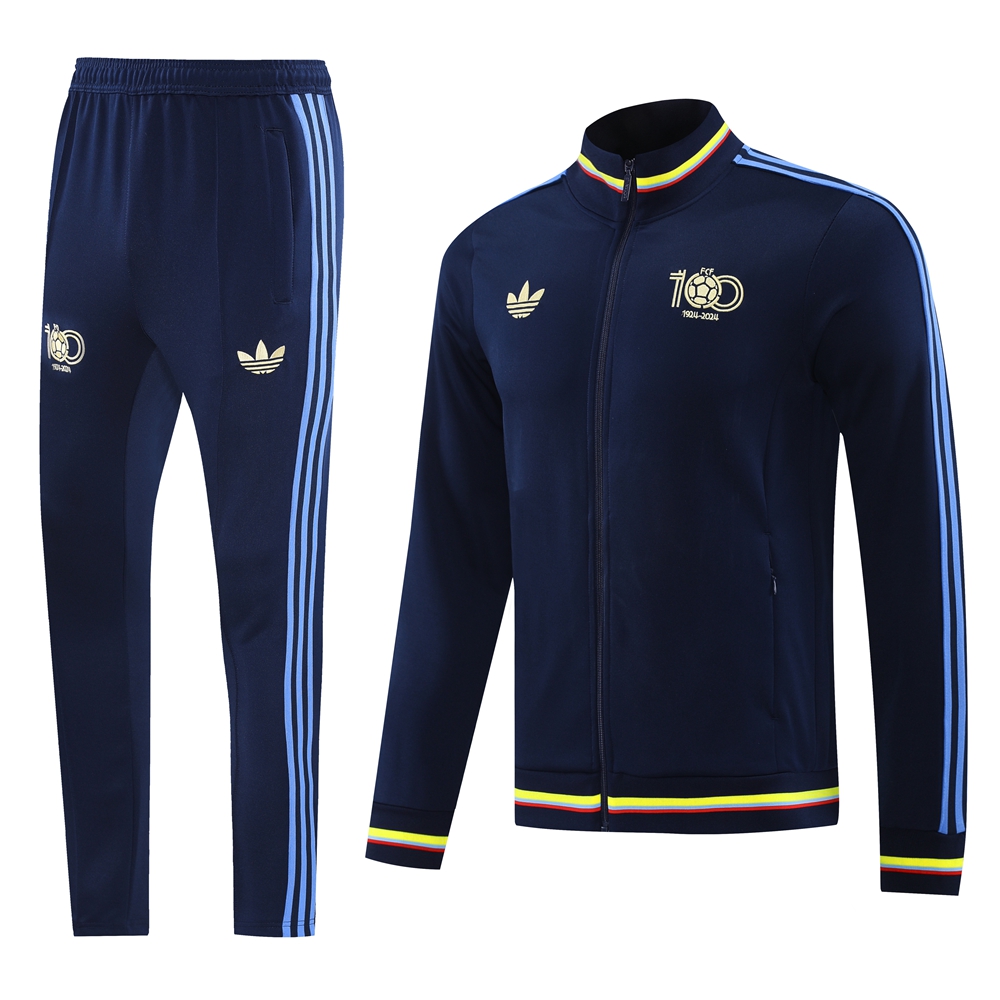 Colombia 2024 100th Anniversary 24-25 Jacket Training Tracksuit - Deep Blue - SOCCERDEALSHOP