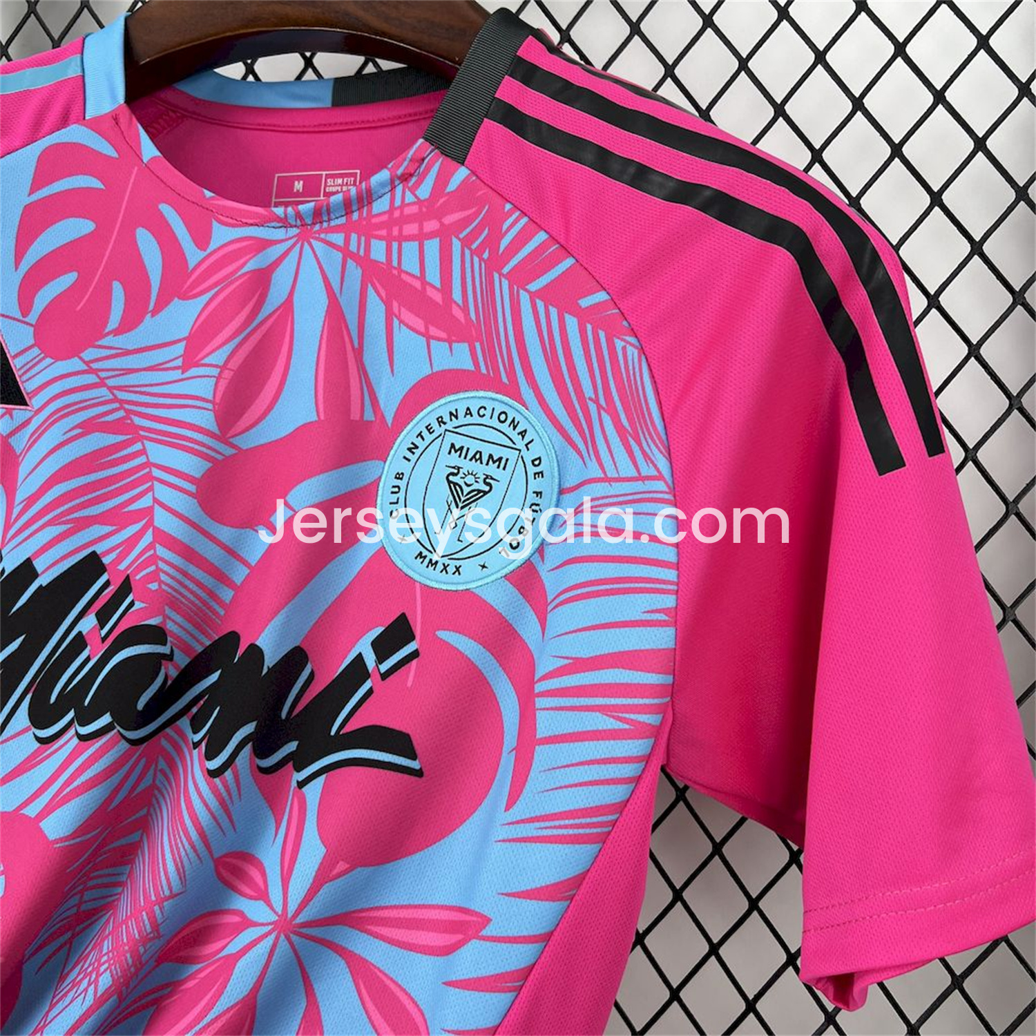 INT M.A.M 25-26 Pink & Blue Coconut Tree Leaves Jersey - Fans Version - SOCCERDEALSHOP