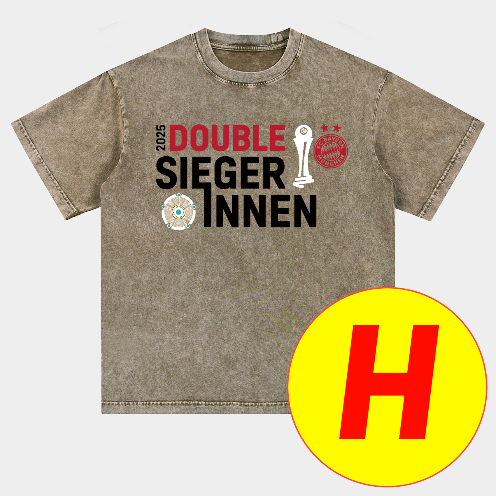 Bayern Munich Bundesliga Champions Deutscher Meister 2025 Oversized Washed T-Shirt - SOCCERDEALSHOP