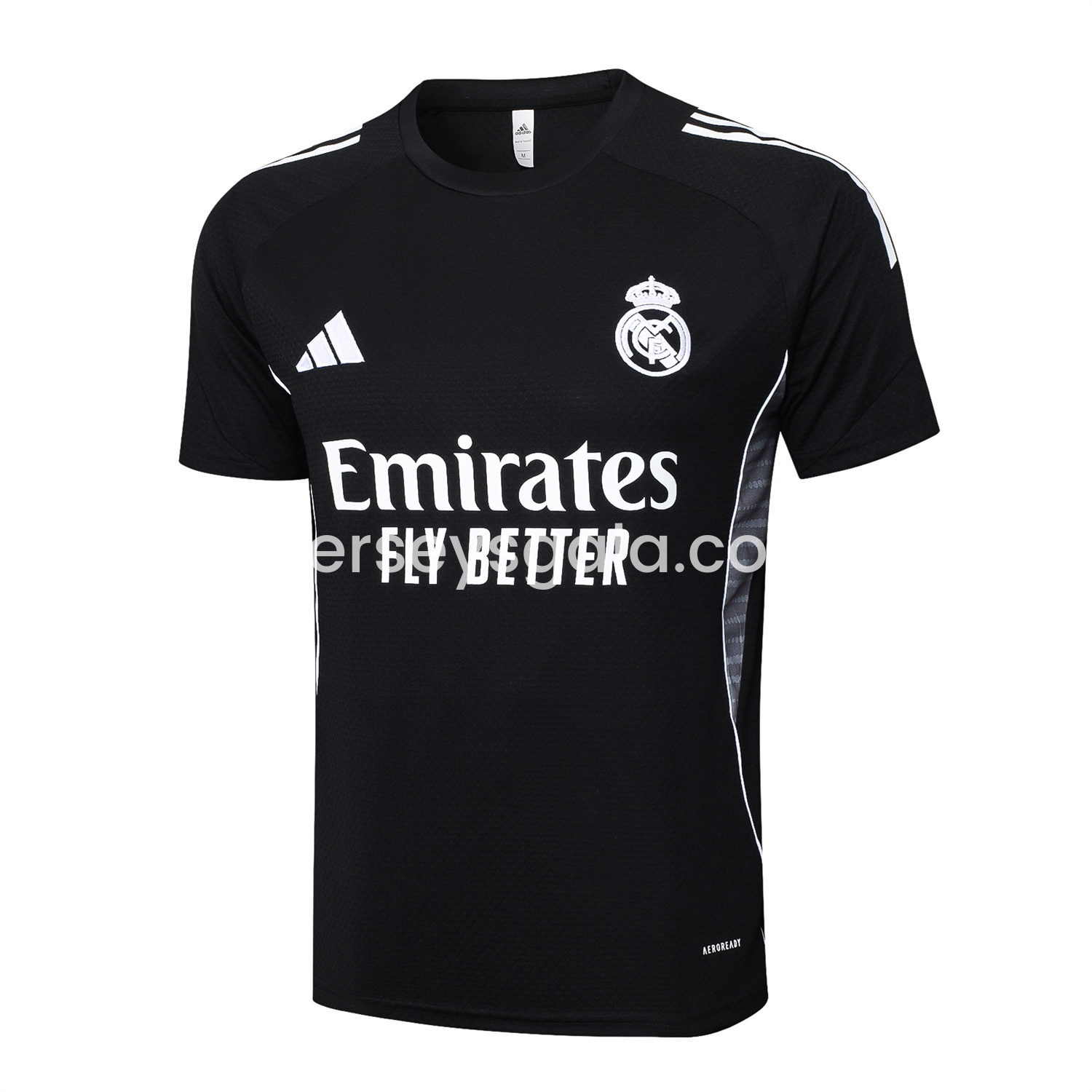 Real Madrid 25-26 Short-Sleeve Training Set - Black Top and Black Shorts - SOCCERDEALSHOP